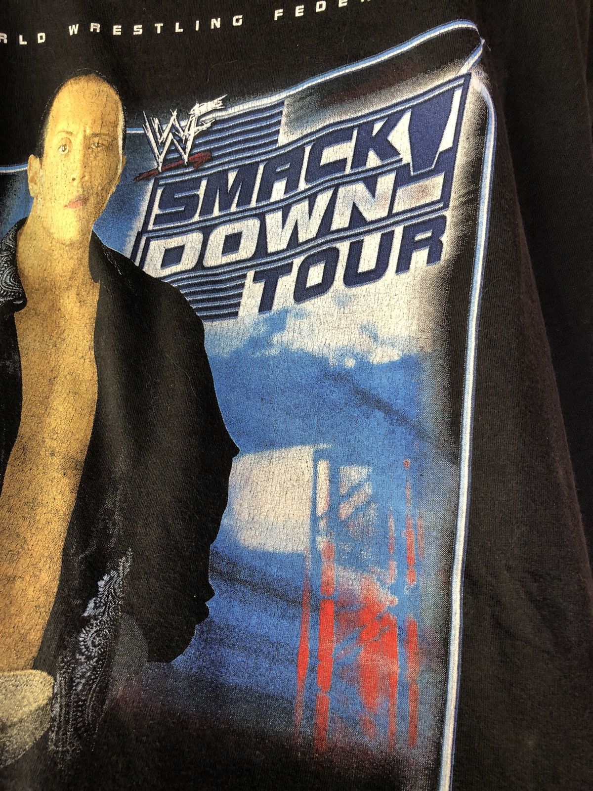 WWF Vintage 02’s WWF The Rock Smack Down Tour Rare Shirt Tee Size US XL / EU 56 / 4 - 3 Thumbnail