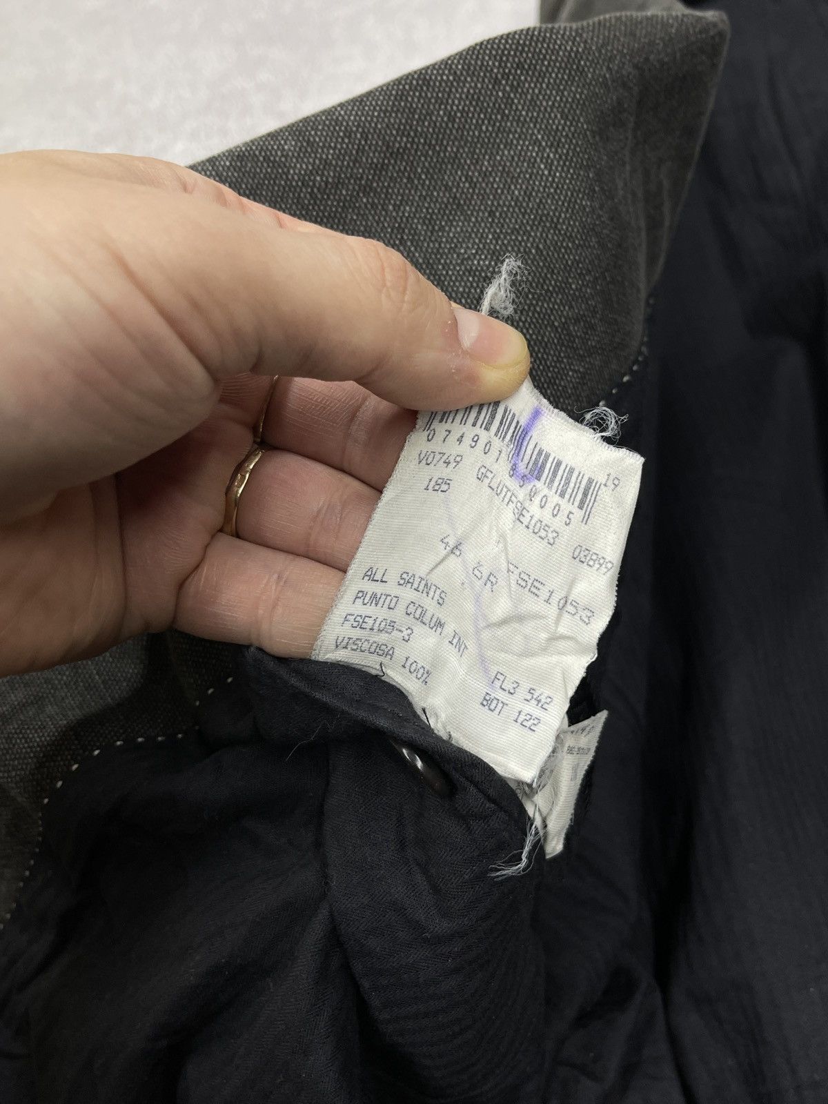 Allsaints Vintage AllSaints Avant Garde Blazer Grey Italy Brunswick Size 46R - 15 Thumbnail