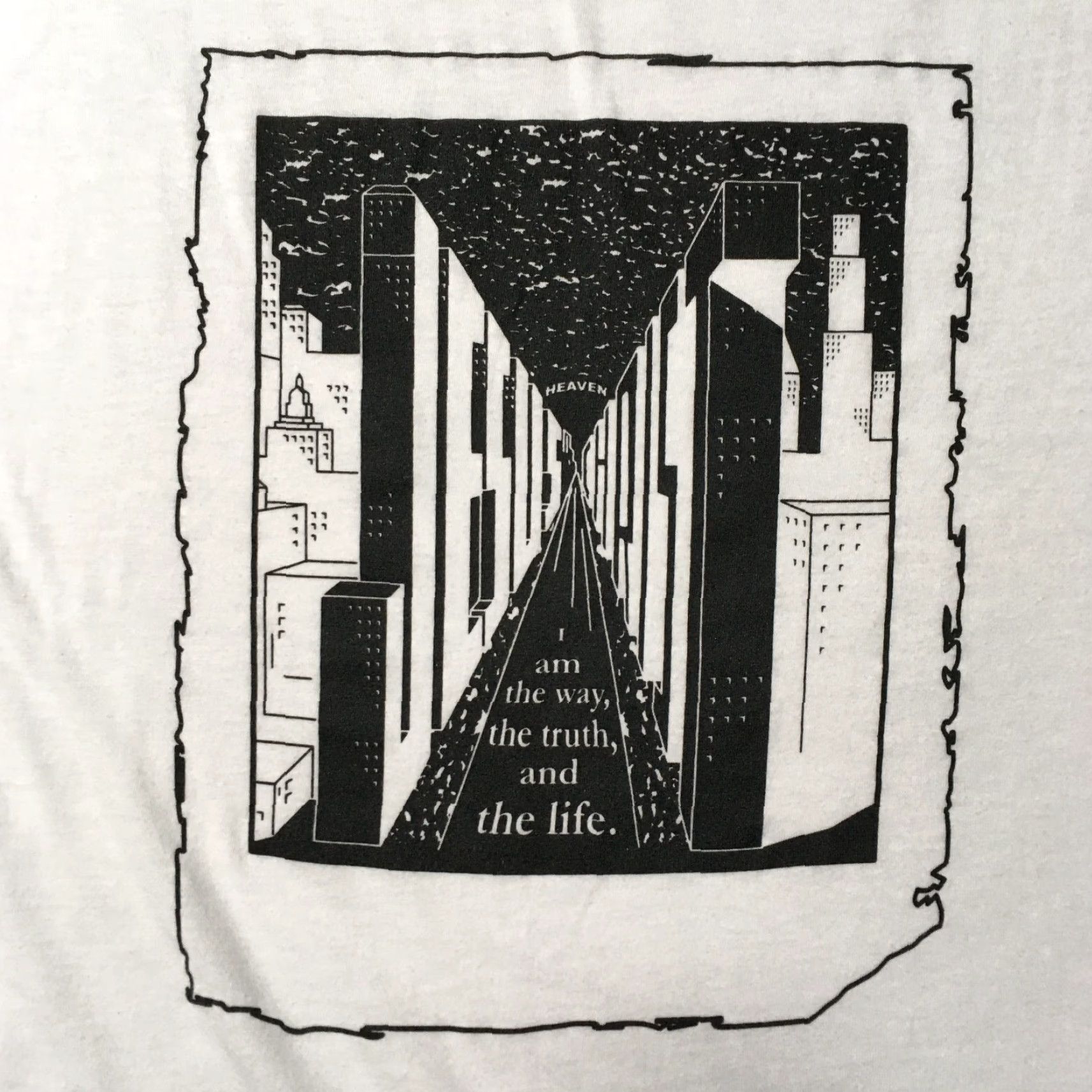 Tultex JESUS SAVES T-Shirt XL White Double Sided Heaven Graphic Tee Unisex Adults Mens Womens Size US XL / EU 56 / 4 - 3 Thumbnail