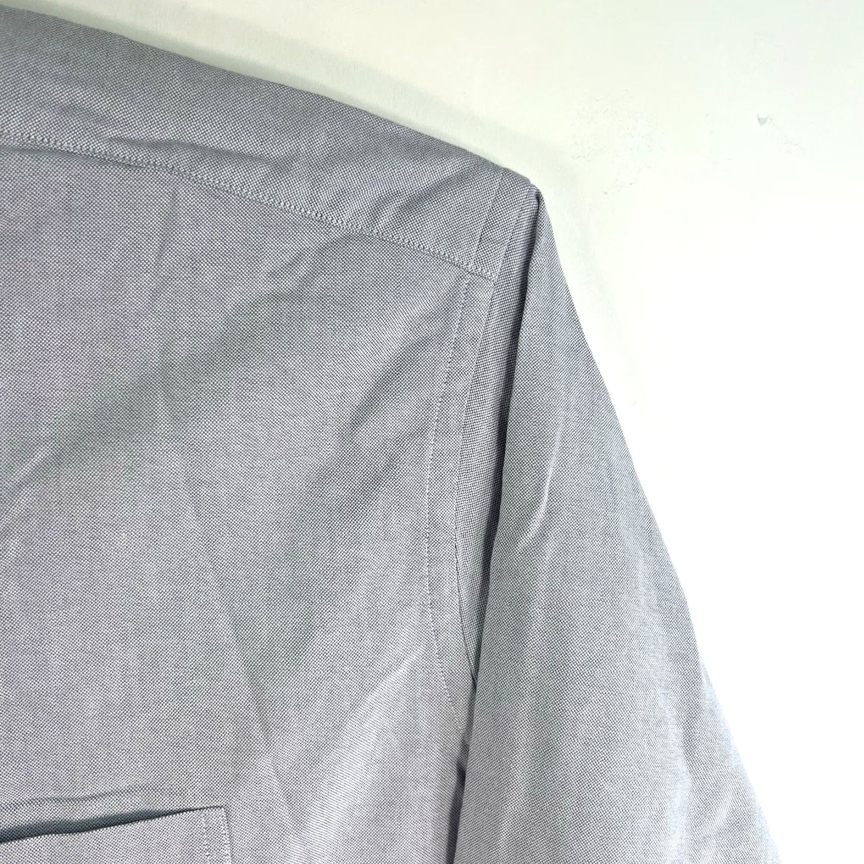 Proper Cloth Proper Cloth Mens XL Gray Dress Shirt Colorblock Spread Collar Barrel Cuff Size US XL / EU 56 / 4 - 2 Thumbnail
