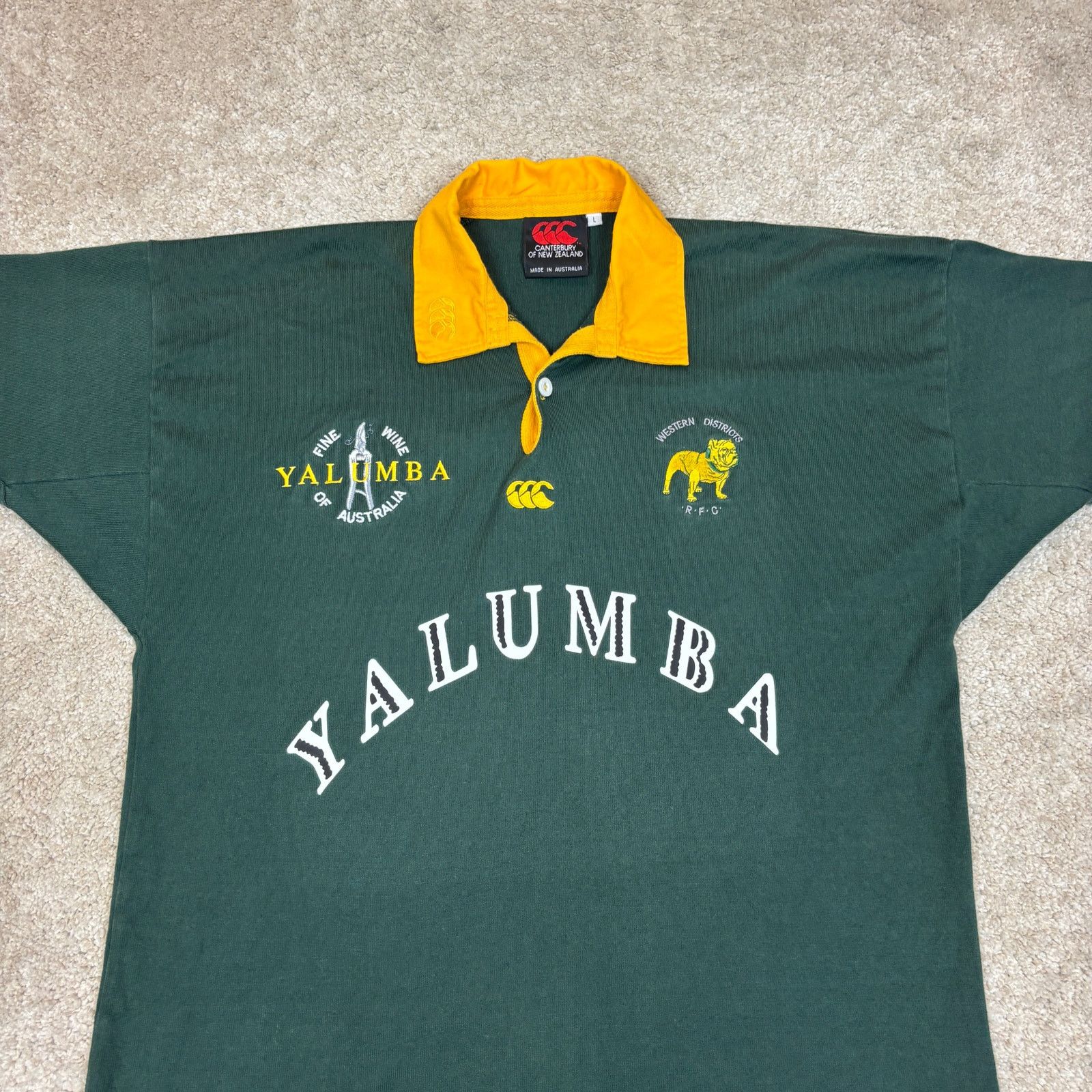 Canterbury of New Zealand × Vintage VTG 90s Western District RFC Bulldogs Rugby Shirt Large Rare Size US L / EU 52-54 / 3 - 2 Thumbnail