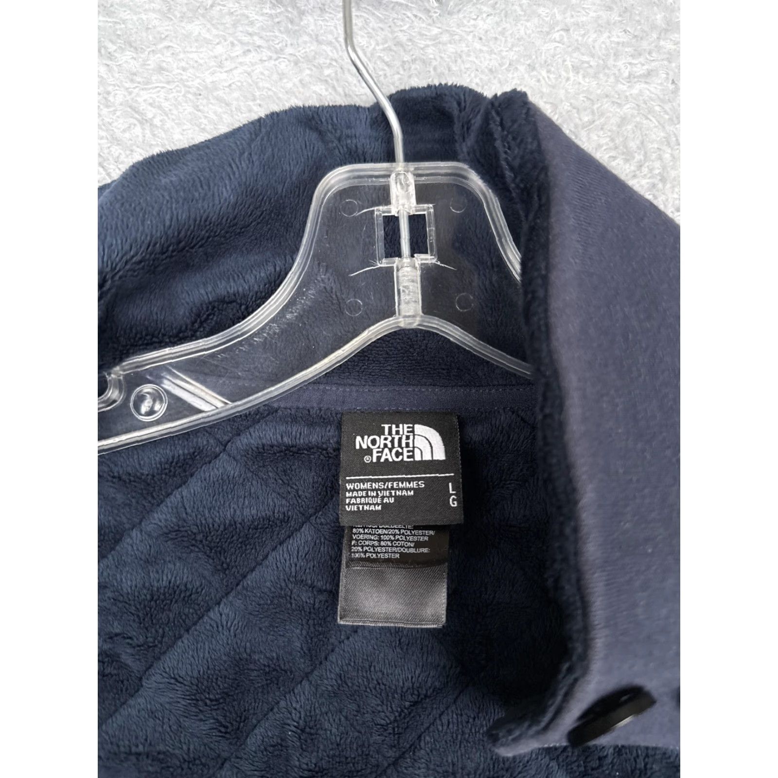 The North Face The North Face Jacket Womens Large Blue Quilted Fleece Lined Zip Coat Size L / US 10 / IT 46 - 3 Thumbnail