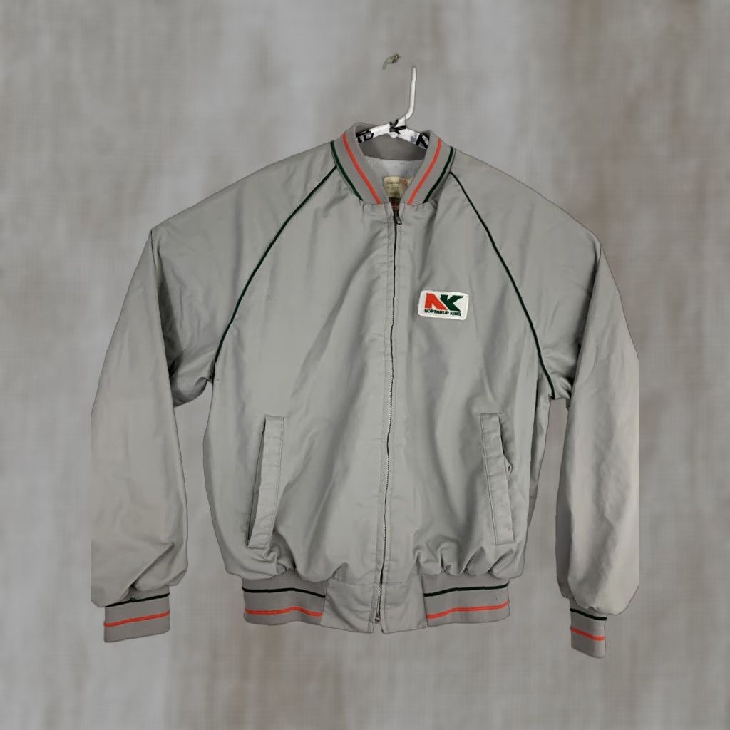 Vintage VINTAGE King Louie Pro Fit Bomber Jacket Full Zip Up Gray Mens Large 26” 26” 27” Jacket Size US L / EU 52-54 / 3 - 1 Thumbnail