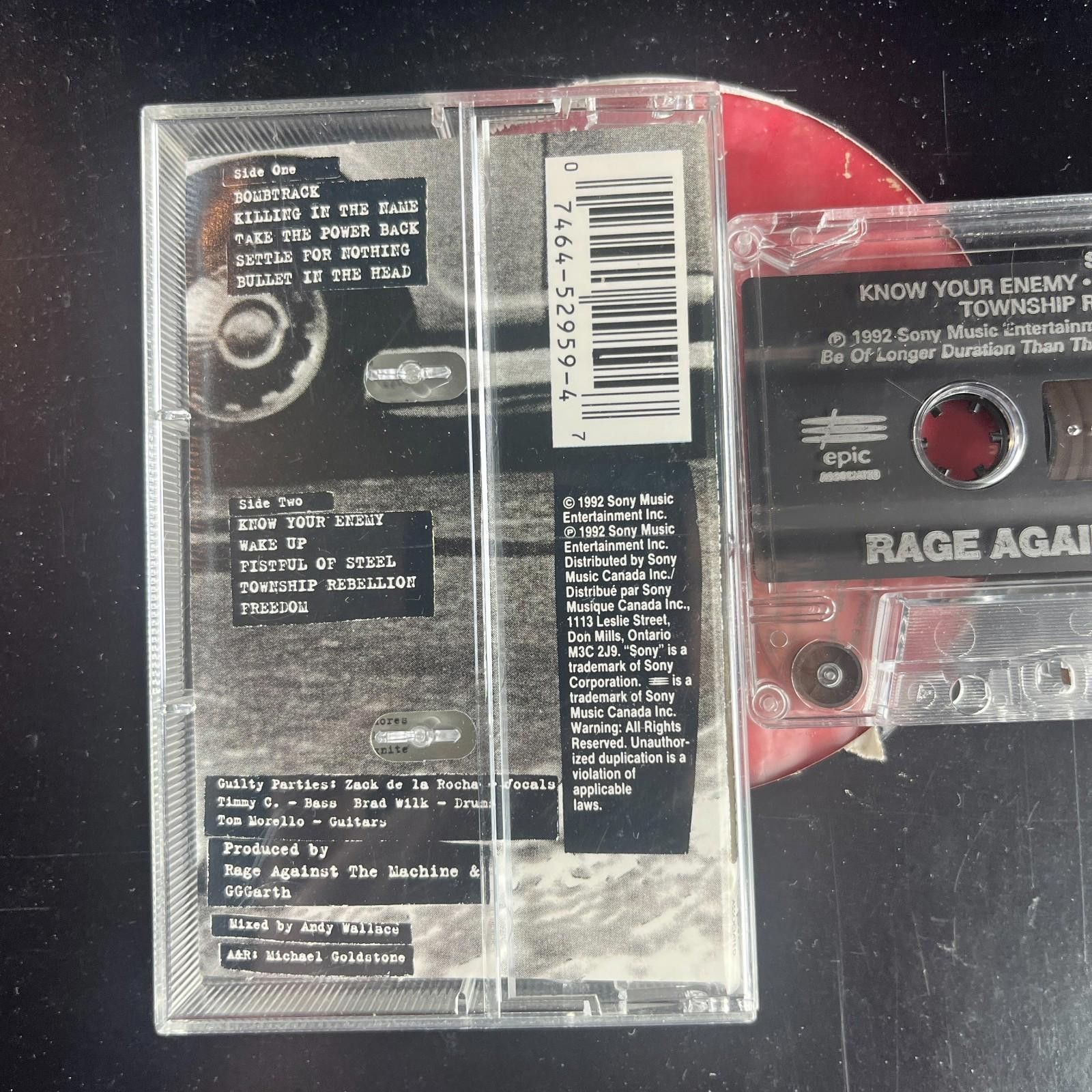 Other Rage Against The Machine Self Titled Cassette 1992 Epic Size ONE SIZE - 3 Thumbnail