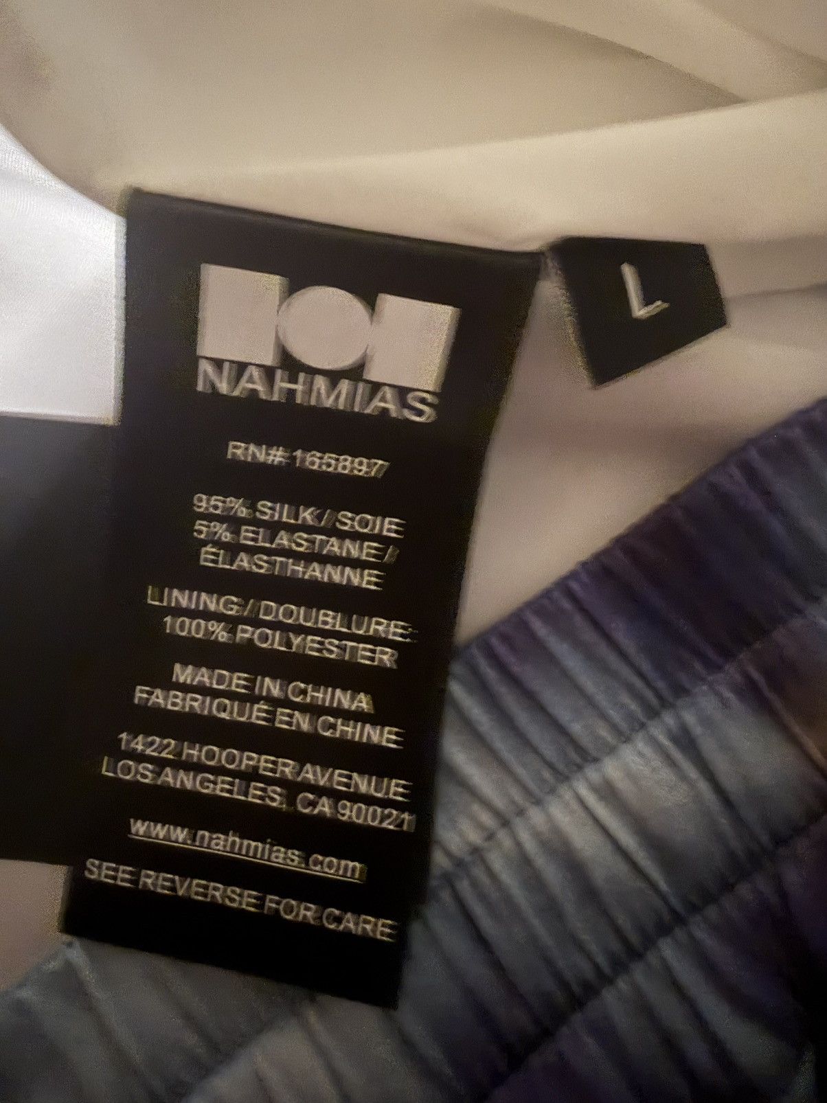 Nahmias Nahmias Tie-Dye Stretch-Silk Shorts - Blue LARGE Size US 33 - 3 Thumbnail