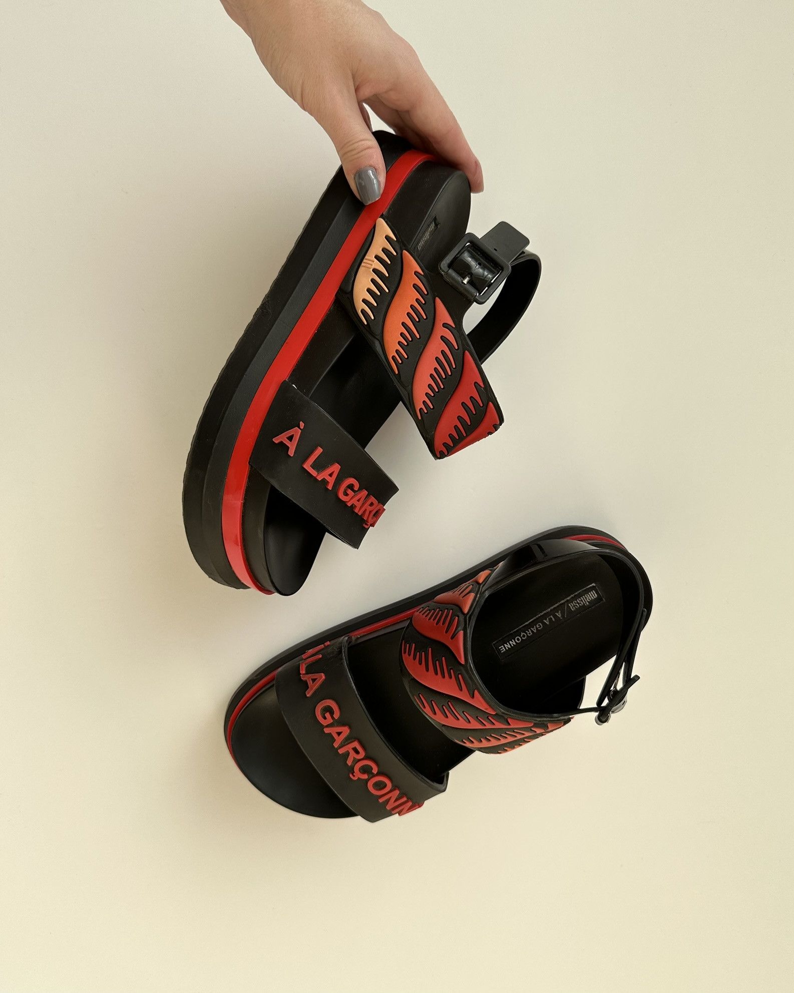 Melissa Melissa x À La Garçonne — Platform red and black Sandals Size US 6 / IT 36 - 1 Thumbnail