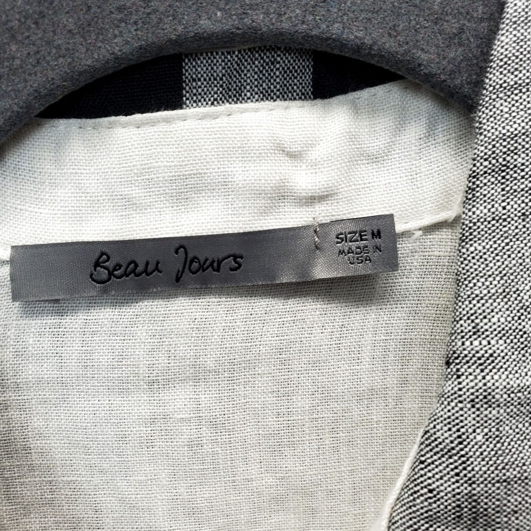 Vintage Beau Jours Tunic Shirt Womens M Multi Plaid High Low Cuff Slit Collar Button Up - Comfortable Size M / US 6-8 / IT 42-44 - 5 Thumbnail