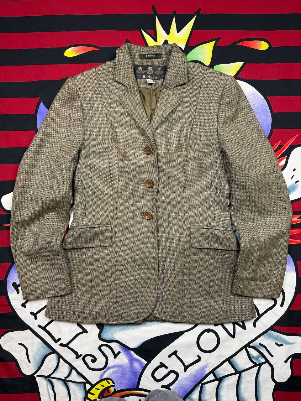 Barbour Tweed fitted womens wool jacket Size 12UK