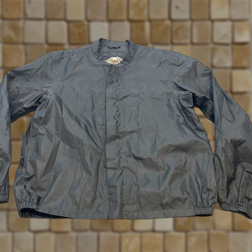 Harley Davidson Harley-Davidson Bomber Jacket Motorcycle Mens XL Tall Zip Pockets Black Lightweight? Size US XL / EU 56 / 4 - 1 Thumbnail