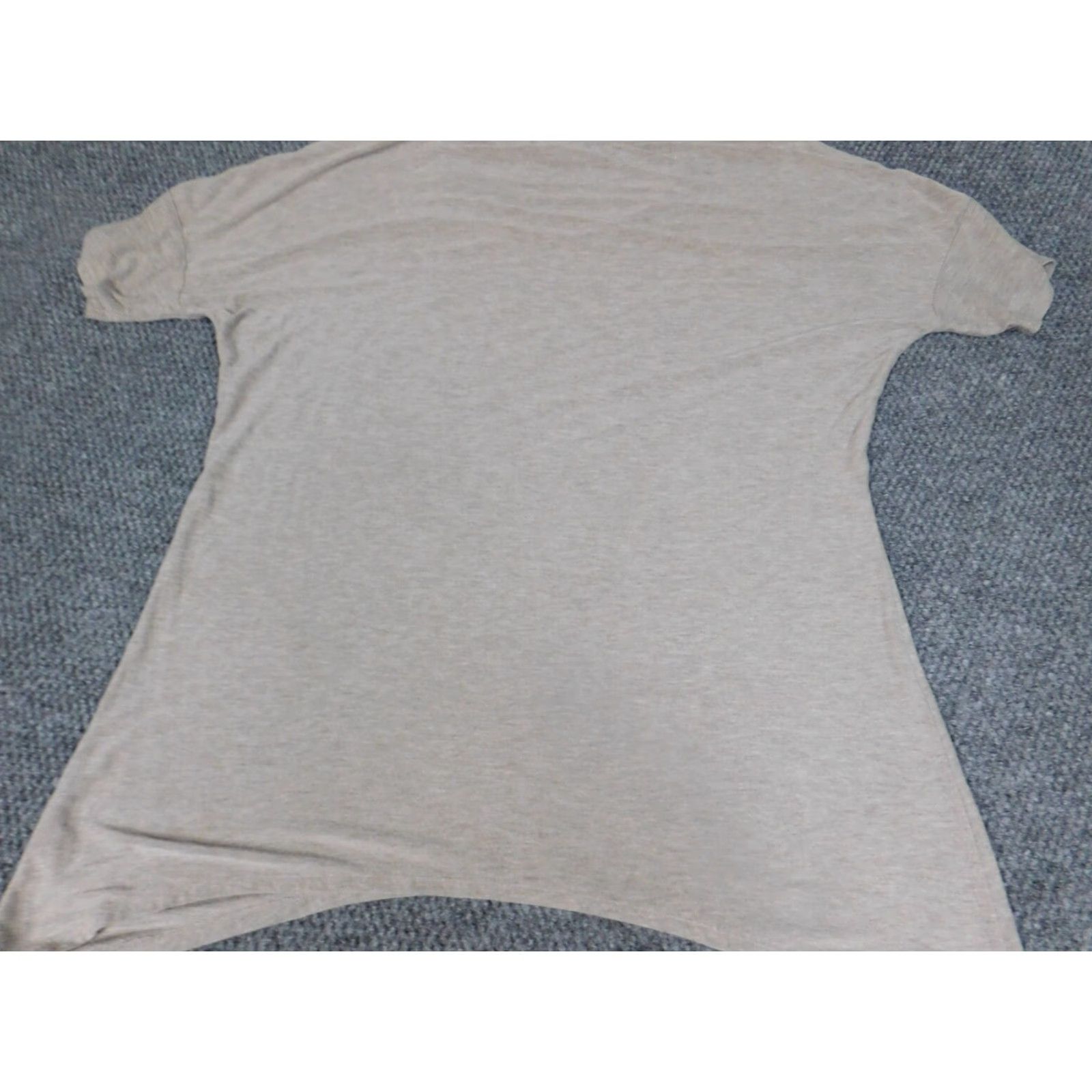 Vintage Versona Blouse Shirt Cap Sleeve Beige M Rayon Button Crew Neck Pullover Casual Womens Regular Stretch Size M / US 6-8 / IT 42-44 - 7 Thumbnail