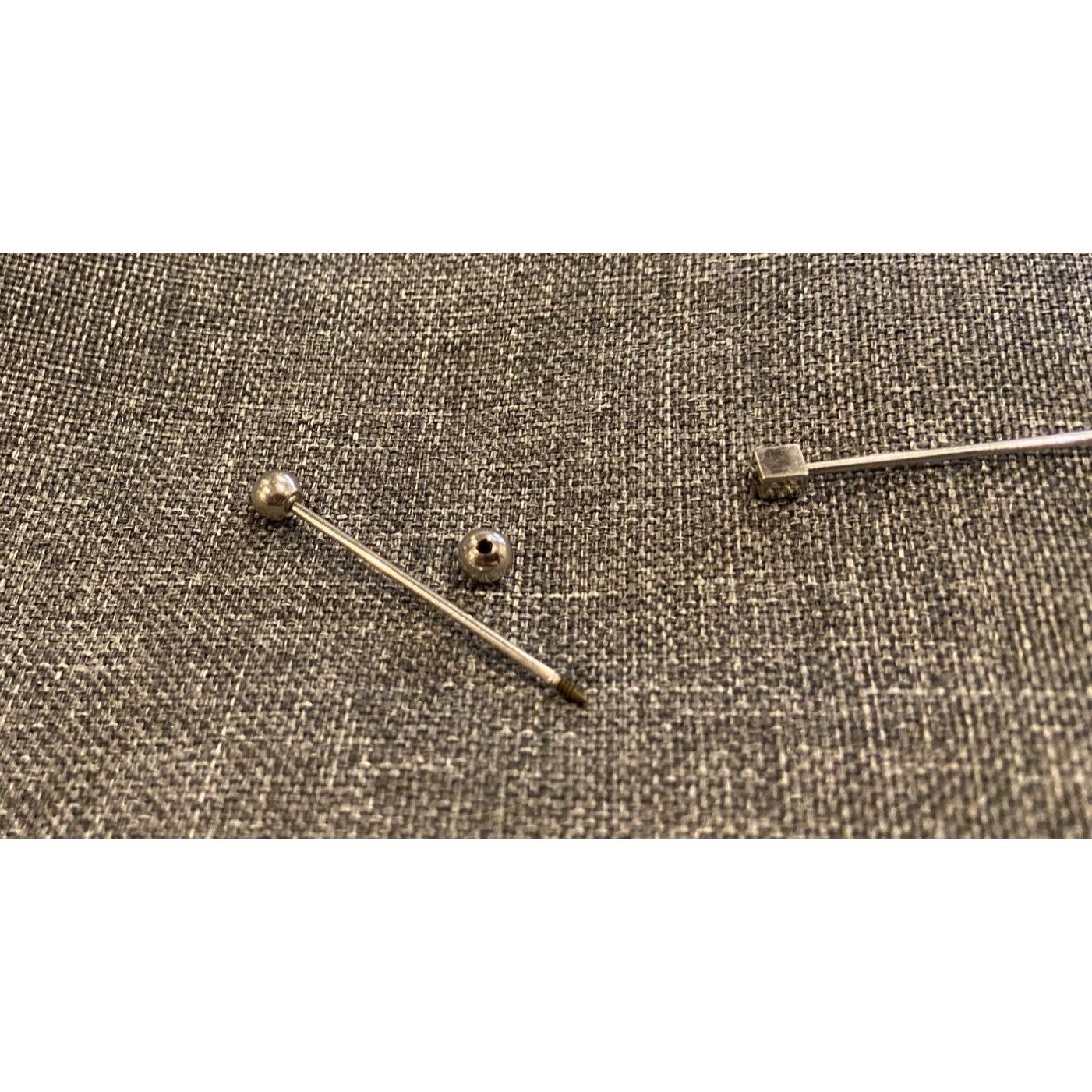 Other Vtg Silvertone Collar Stay/Piercing Barbell With Square & Ro Size ONE SIZE - 2 Thumbnail