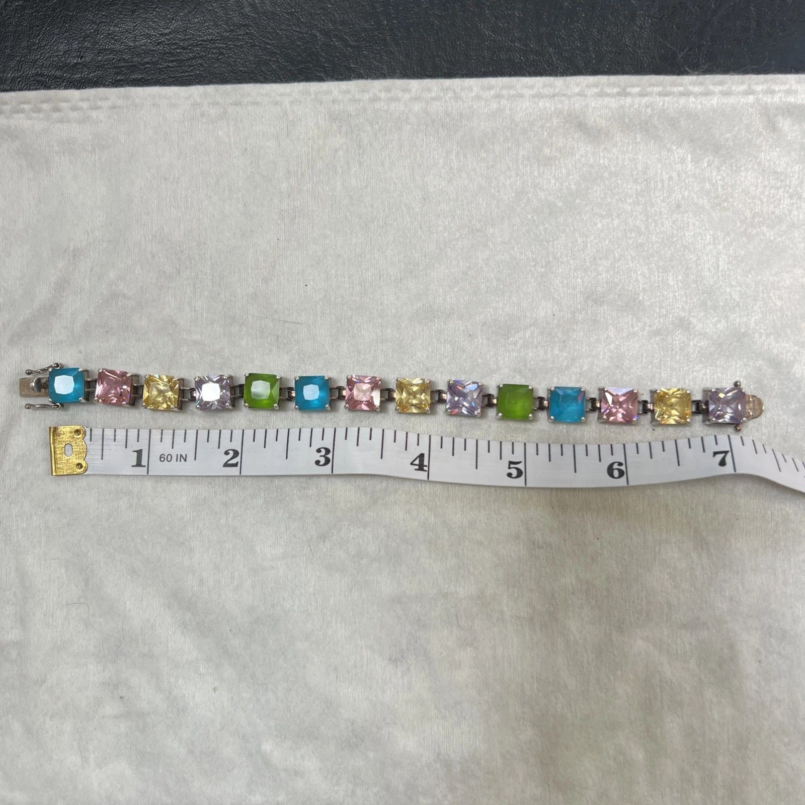 Sterling Silver Sterling Silver Tennis Bracelet 7 Multicolor Rainbow Size ONE SIZE - 3 Thumbnail