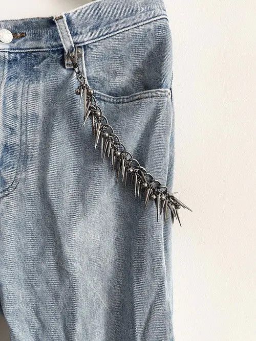 Jewelry Y2K Punk Spikes Wallet Keychain Size ONE SIZE - 7 Thumbnail