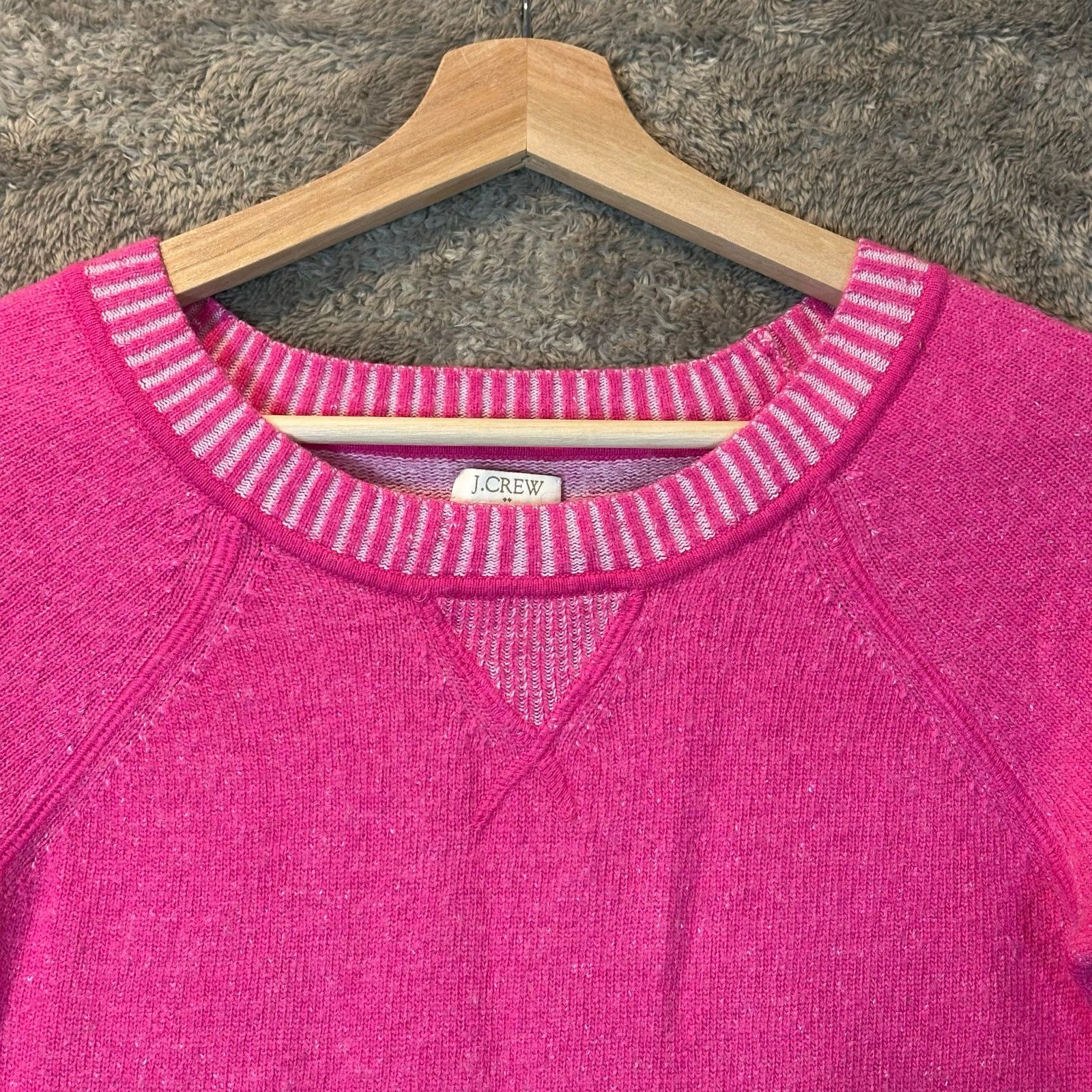 J.Crew J. Crew Pink Crewneck Plaited Sweater S Small Merino Wool Size S / US 4 / IT 40 - 7 Thumbnail