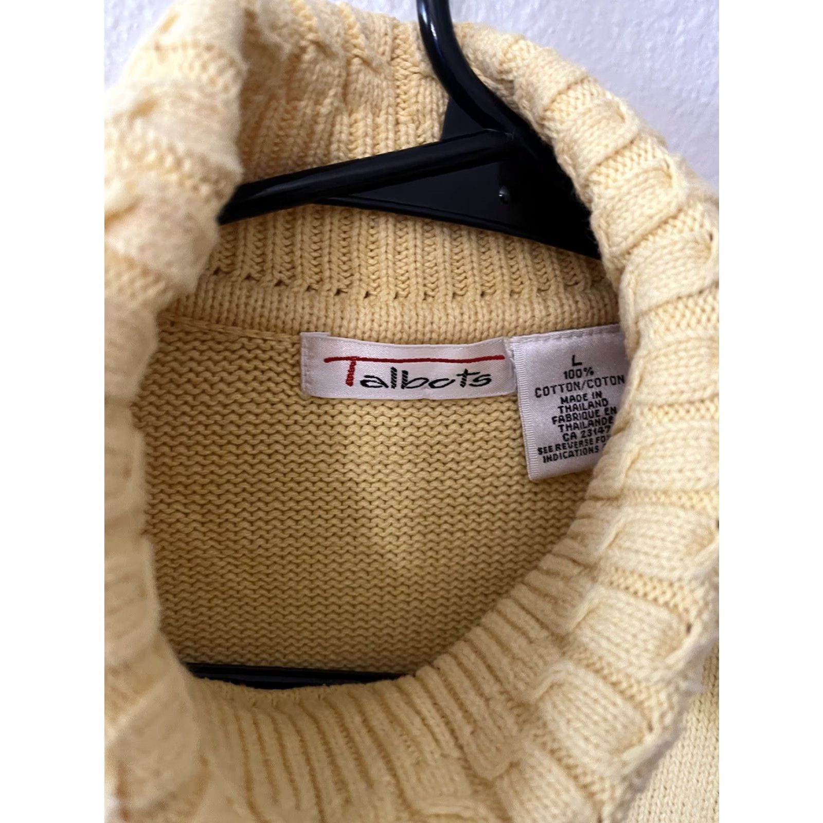Talbots VINTAGE Talbots Yellow Knitted Turtleneck Sweater Long Sleeve Women L Cable Adult Large Yellow Womens Size L Cable Knit Pullover 90s Size L / US 10 / IT 46 - 2 Thumbnail