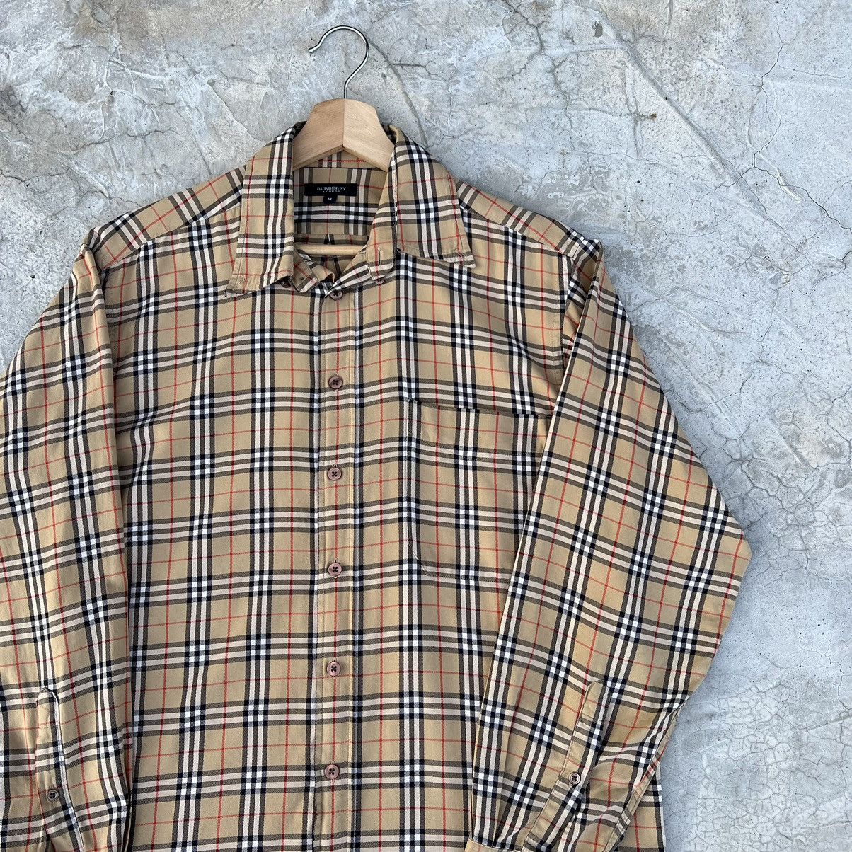 Burberry × Designer × Vintage Vintage Burberry's 1990s nova check shirt long-sleeves (M Size US M / EU 48-50 / 2 - 4 Thumbnail