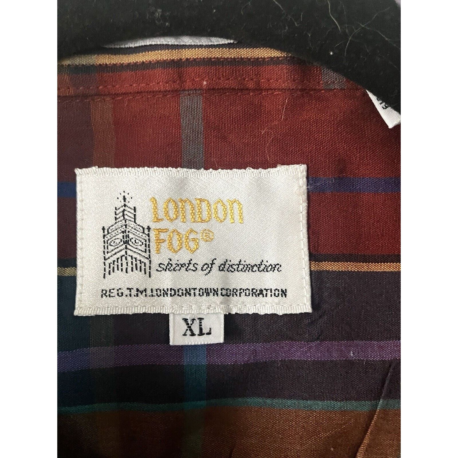 London Fog London Fog Red Plaid Long Sleeve Button Up Shirt Sz XL Size US XL / EU 56 / 4 - 3 Thumbnail