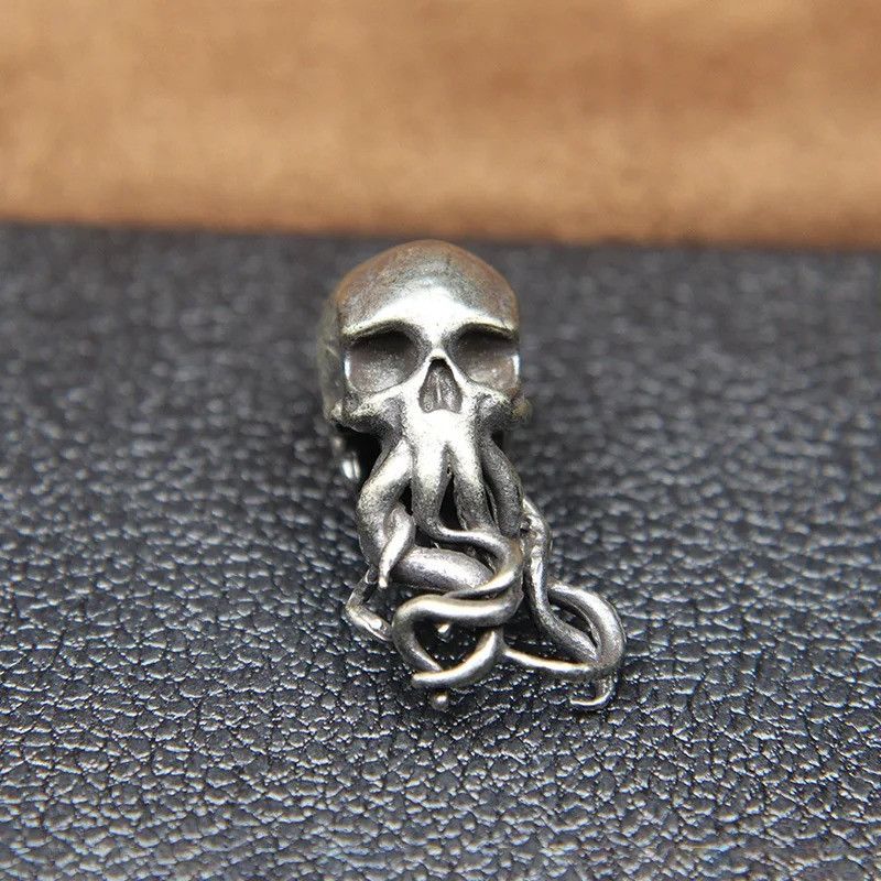 Handmade 2Pcs Octopus Skull Knife Beads Paracord Bead Zipper Umbrella Size ONE SIZE - 1 Thumbnail