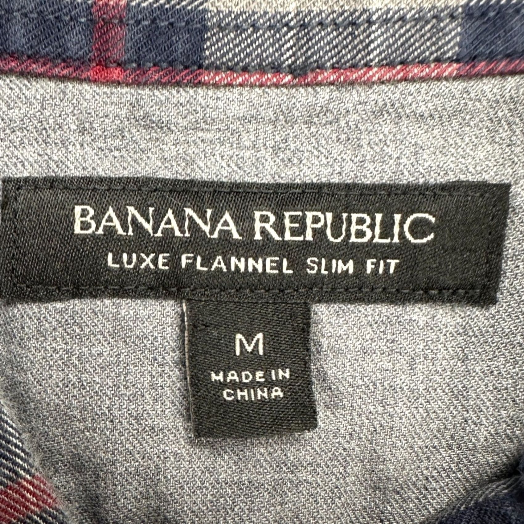 Banana Republic Banana Republic Luxe Flannel Shirt Mens Medium Blue Plaid Slim Fit Flap Pocket Shirt Size US M / EU 48-50 / 2 - 4 Thumbnail