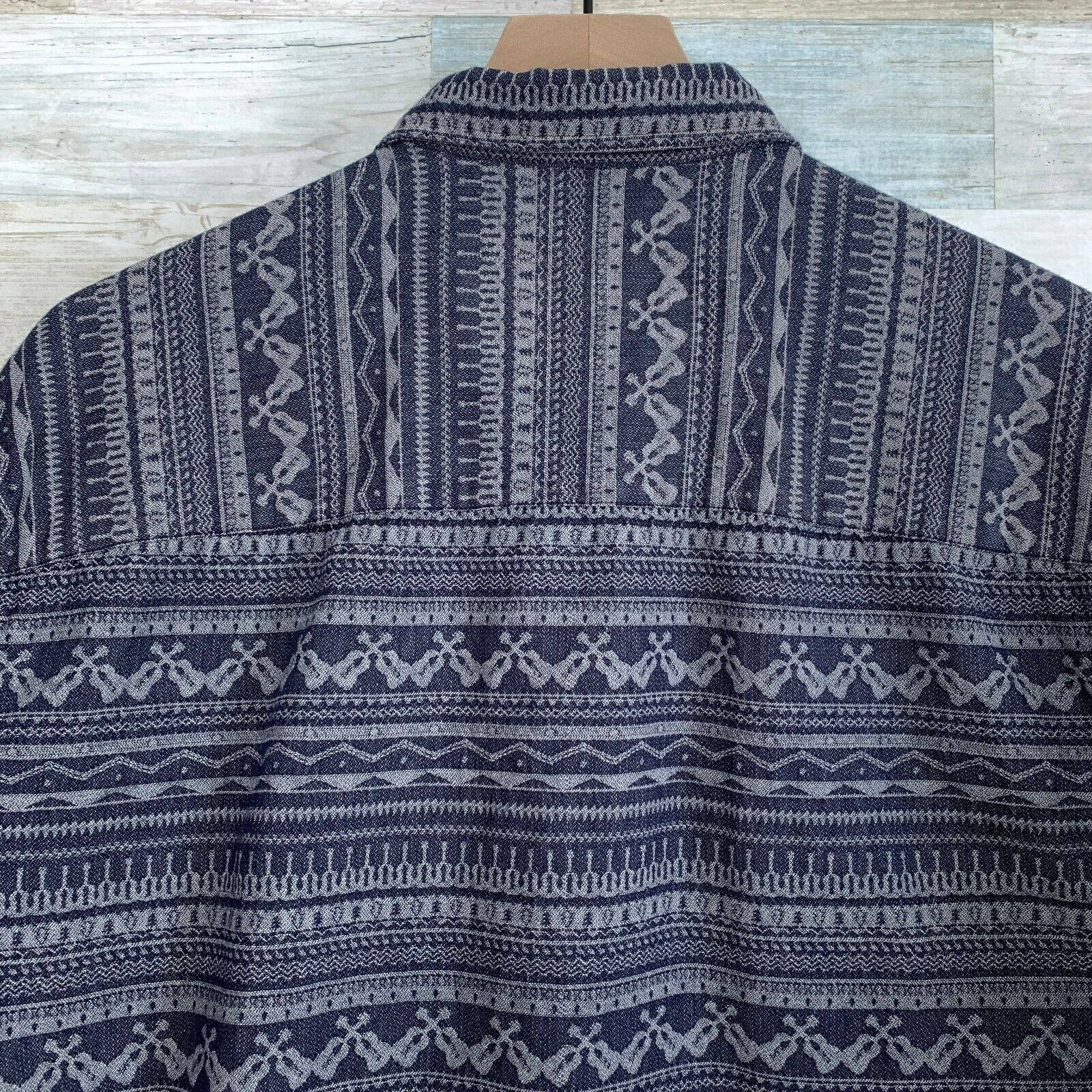 The Territory Ahead The Territory Ahead Aztec Jacquard Shirt Blue Mens M Tall MT Size US M / EU 48-50 / 2 - 6 Thumbnail