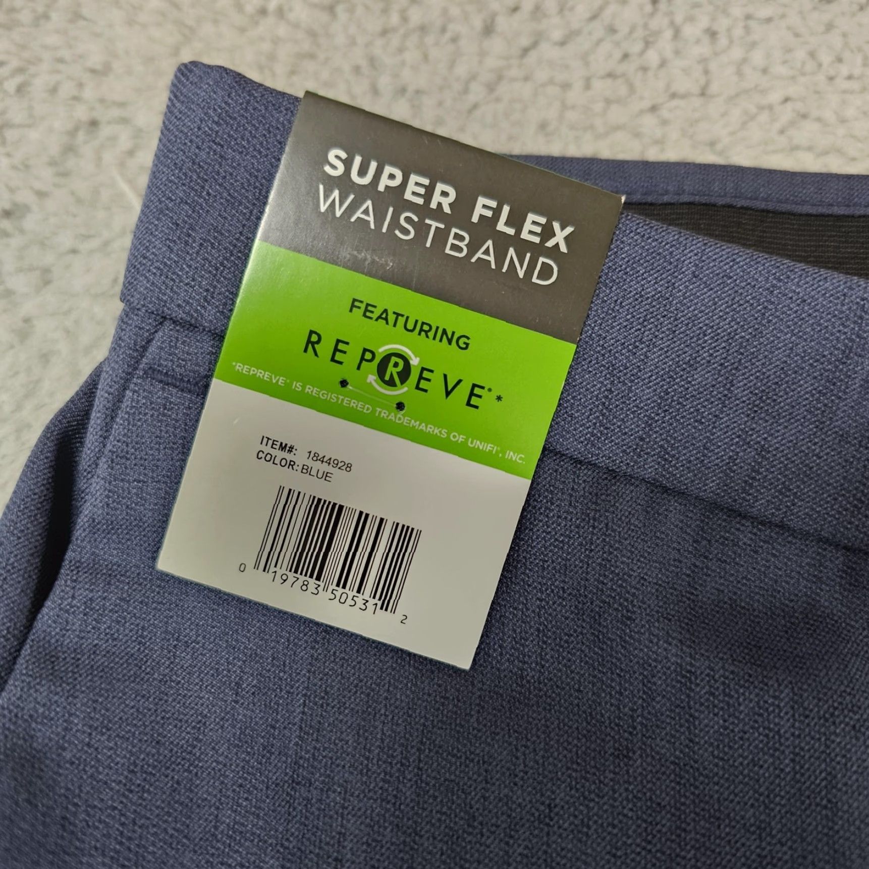 Haggar Haggar Dress Pants Men 38x30 Blue Regular Straight Front Flat Front Poly Blend Super Flex Waistband REPREVE Business Workwear Mens Pants Blue Size US 38 / EU 54 - 2 Thumbnail