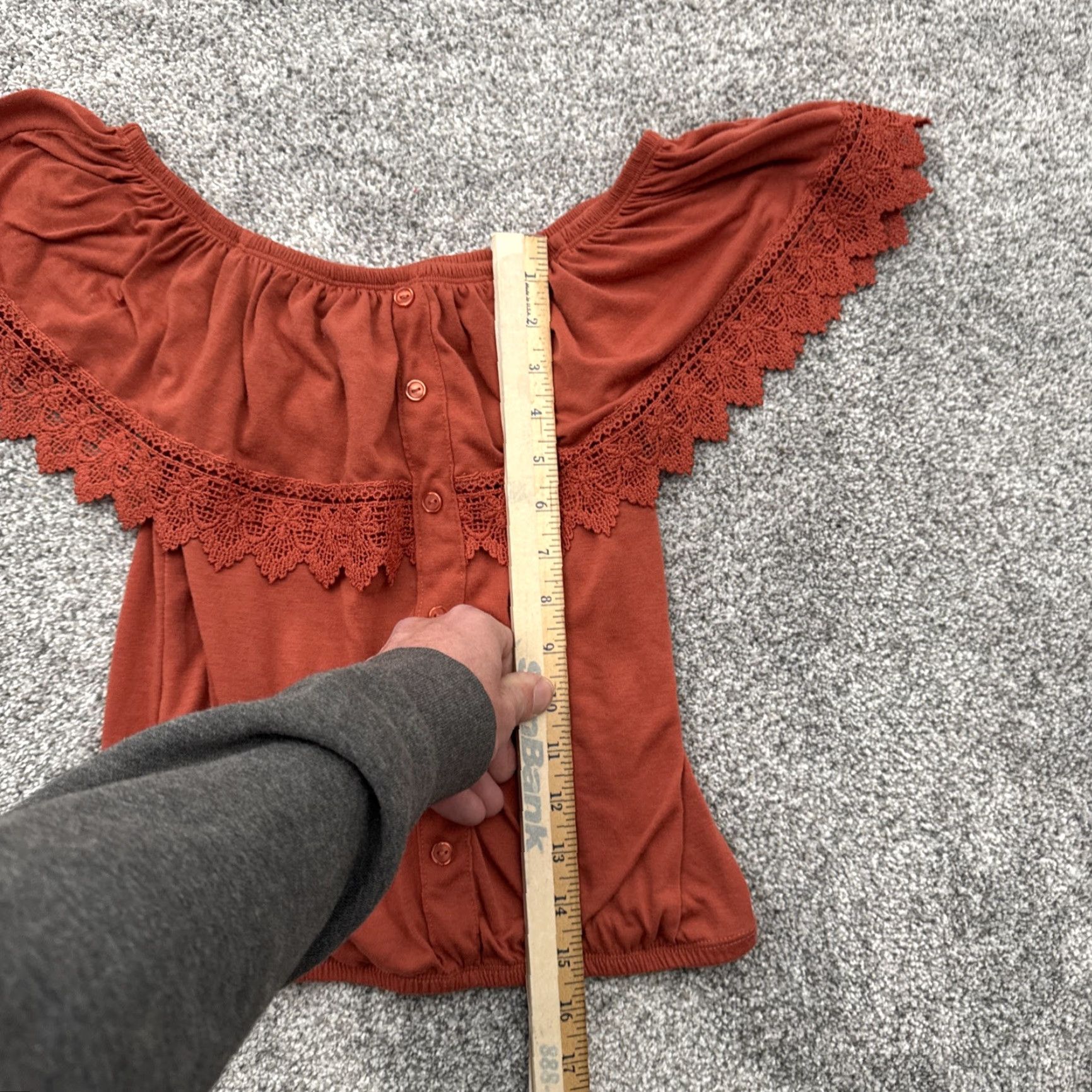 Vintage VINTAGE Boho Off Shoulder Womens XS Lace Trim Cropped Peasant Top Cottagecore Retro Size XS / US 0-2 / IT 36-38 - 2 Thumbnail