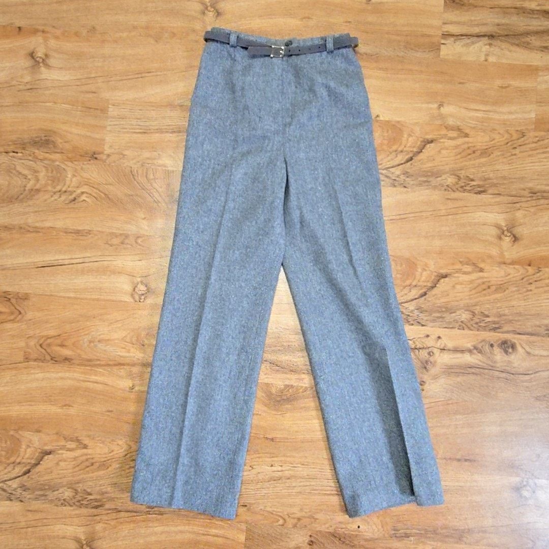 Vintage Vintage Wool Trousers Gray Womens 2 Juniors 7/8 Pants Size 26" / US 2 / IT 38 - 1 Thumbnail