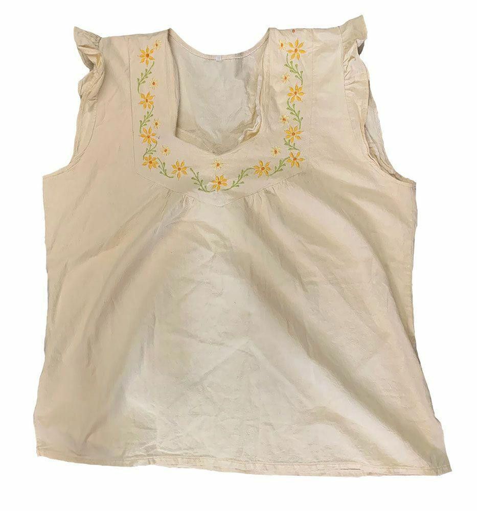 Designer Pre Owned Yellow Hand Made Blouse Xl Size XL / US 12-14 / IT 48-50 - 2 Thumbnail