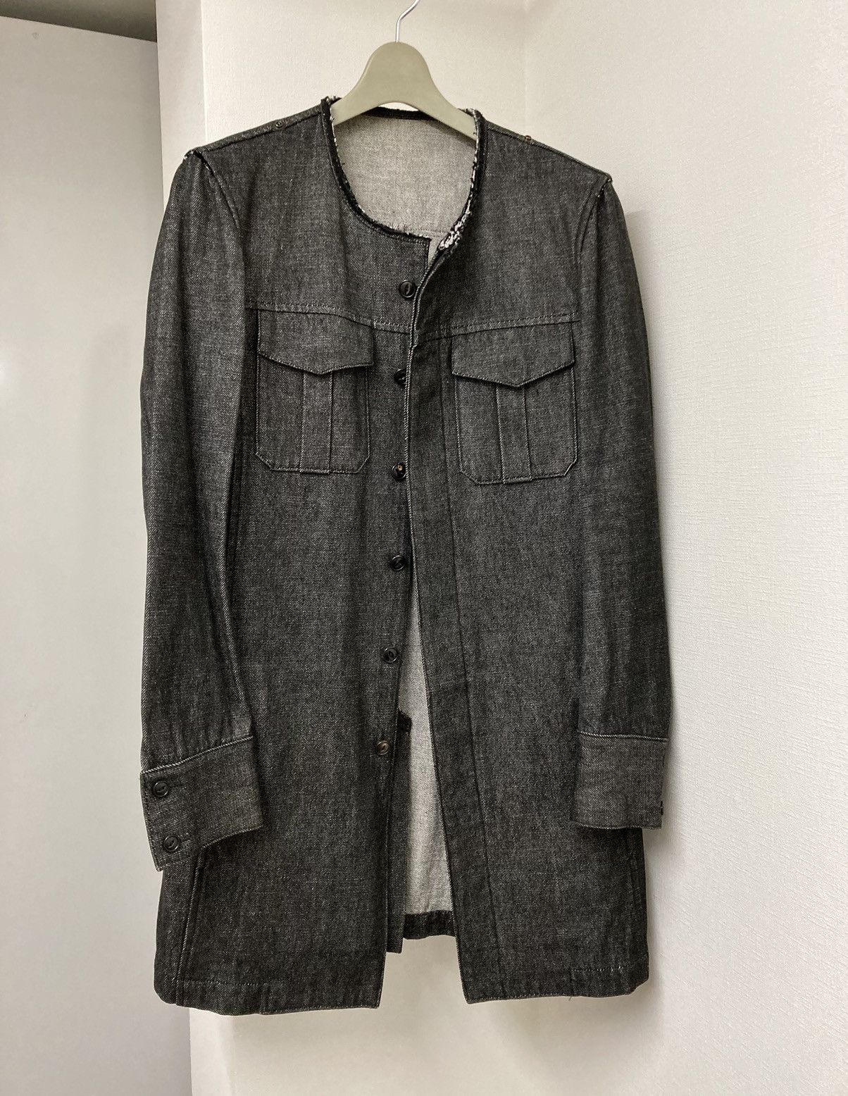 Attachment × Japanese Brand ATTACHMENT KAZUYUKI KUMAGAI wool/rayon denim cutoff coat Size US M / EU 48-50 / 2 - 5 Thumbnail