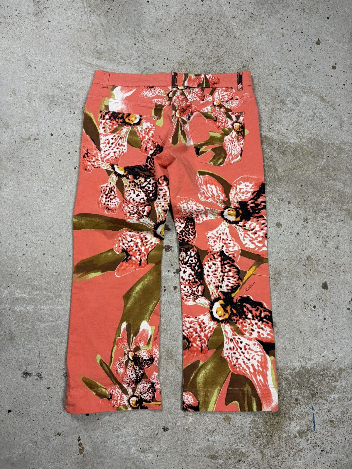 Roberto Cavalli Vintage 2000s Roberto Cavalli Floral Print Cropped Pants Size 31" - 2 Thumbnail