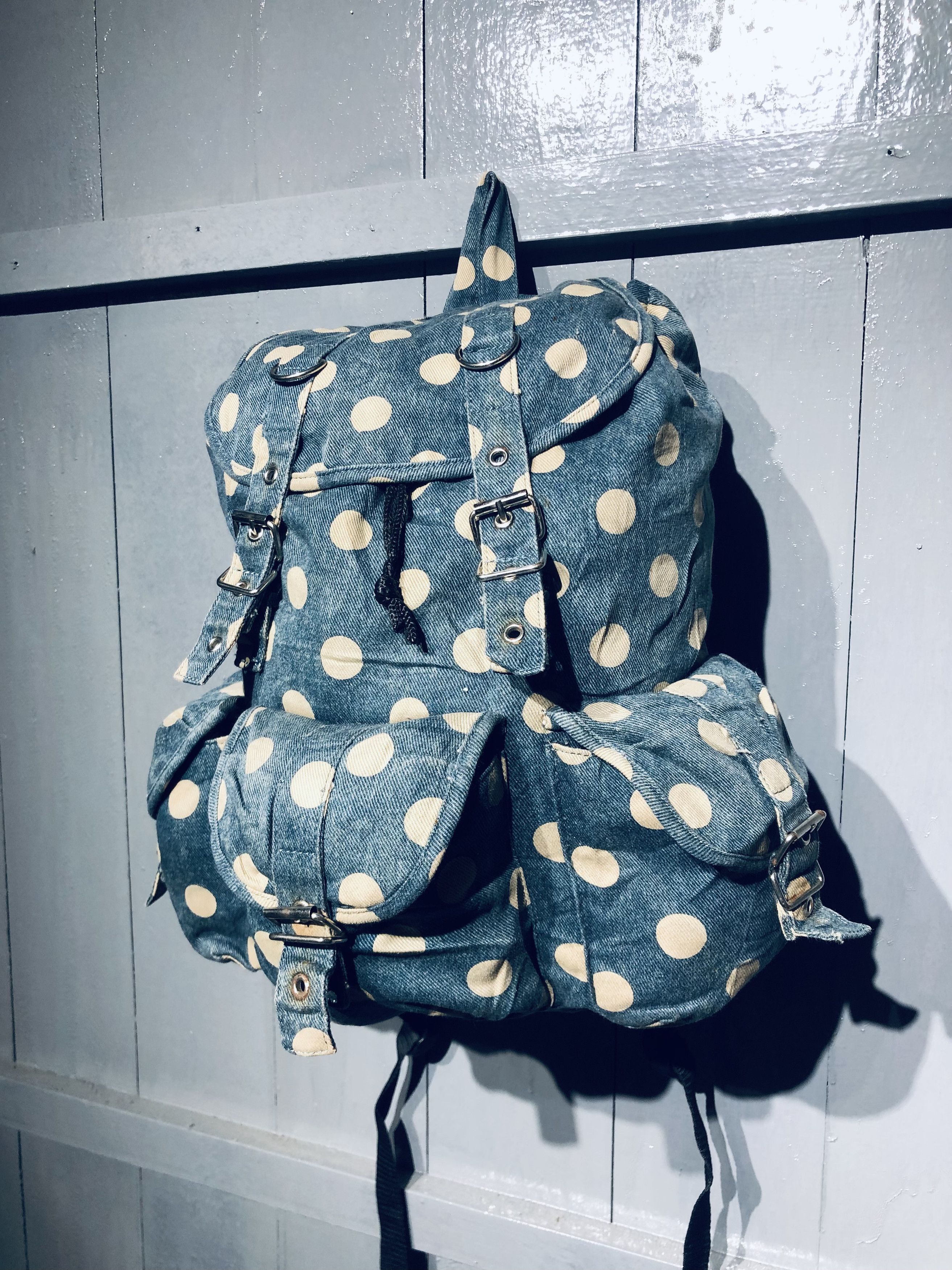 Japanese Brand Japanese Polkadot Multipocket Outside Style Backpack Size ONE SIZE - 9 Thumbnail