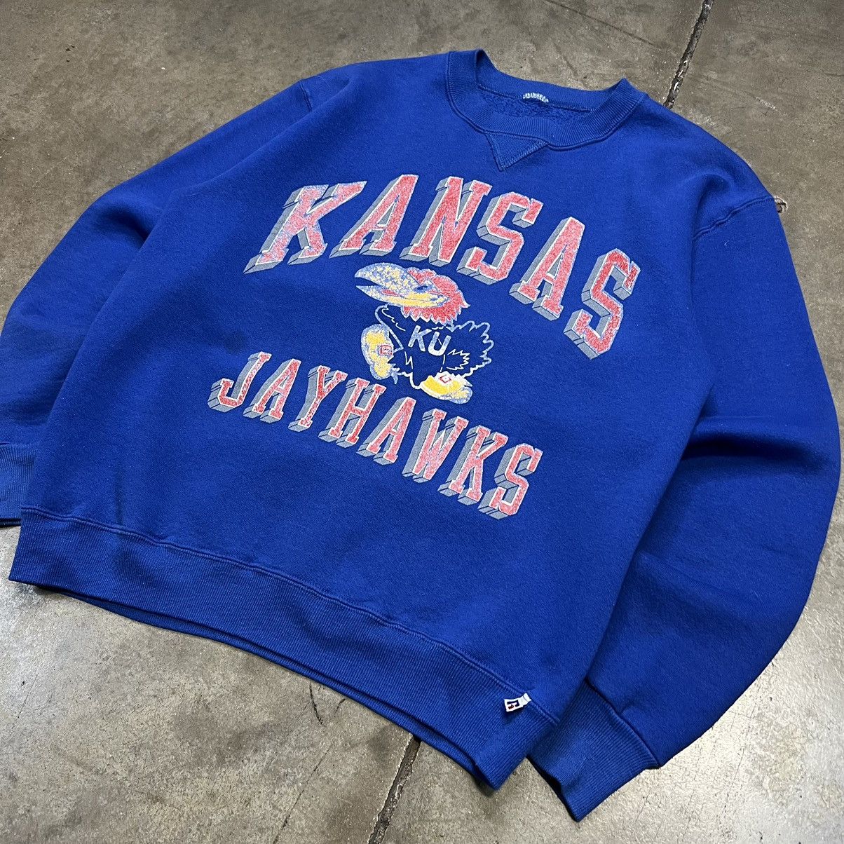 NCAA × Russell Athletic × Vintage Vintage Kansas Jayhawks Russell Athletic Crewneck Sweatshirt Size US S / EU 44-46 / 1 - 2 Thumbnail