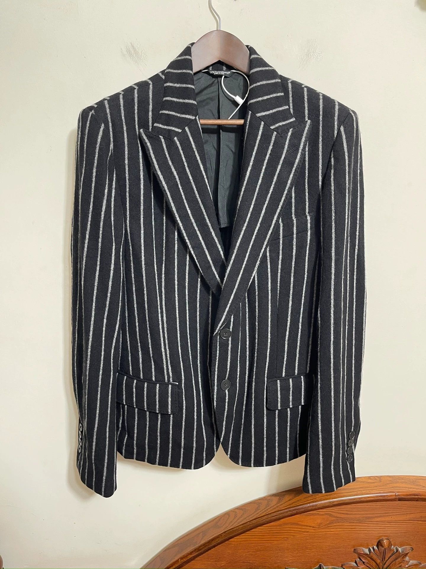 Dolce & Gabbana Dolce & Gabbana New with Tags Striped Wool Blazer 50 IT Size US M / EU 48-50 / 2 - 1 Thumbnail