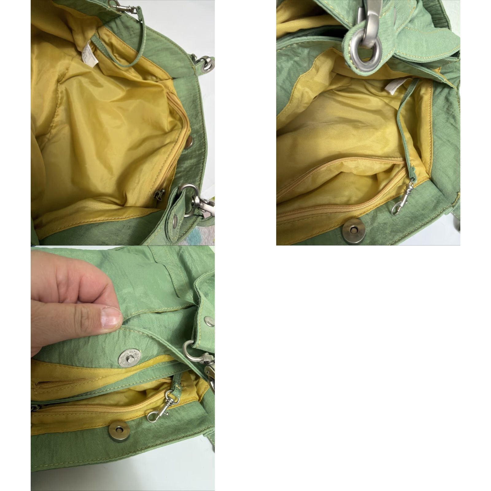 Vintage VINTAGE Baggallini Shoulder Bag Green 15x10x3.5 Stains Size ONE SIZE - 10 Thumbnail