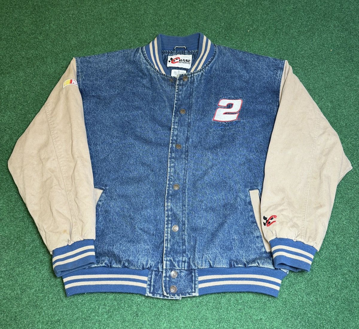 Chase Authentics × NASCAR × Vintage Vintage 90s Rusty Wallace #2 Chase Authentics Denim Jacket Size US XL / EU 56 / 4 - 1 Thumbnail