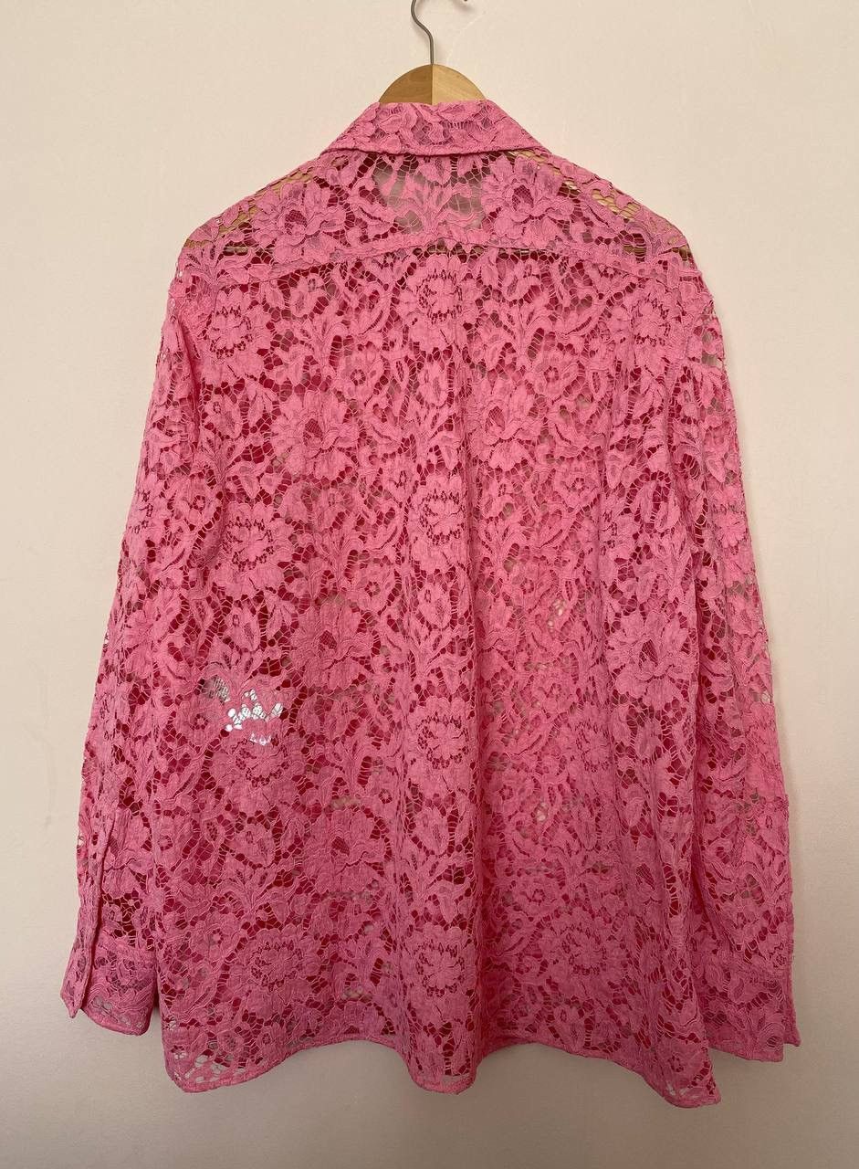 Valentino RRP 2900$ VALENTINO GARAVANI 2021 Long-Sleeve Lace Shirt Size L / US 10 / IT 46 - 8 Thumbnail
