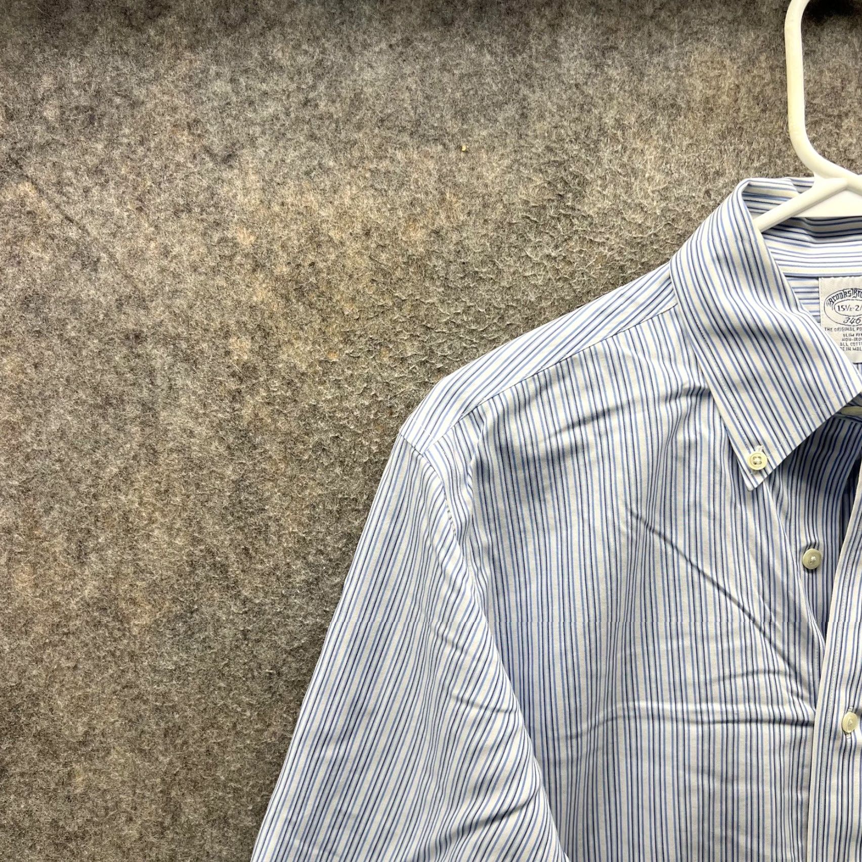 Brooks Brothers Brooks Brothers Shirt Mens 15.5 Blue Stripe 346 Non Iron Cotton Dress Shirt Long Sleeve Button-Down Collar Womens? Not applicable Size US L / EU 52-54 / 3 - 7 Thumbnail