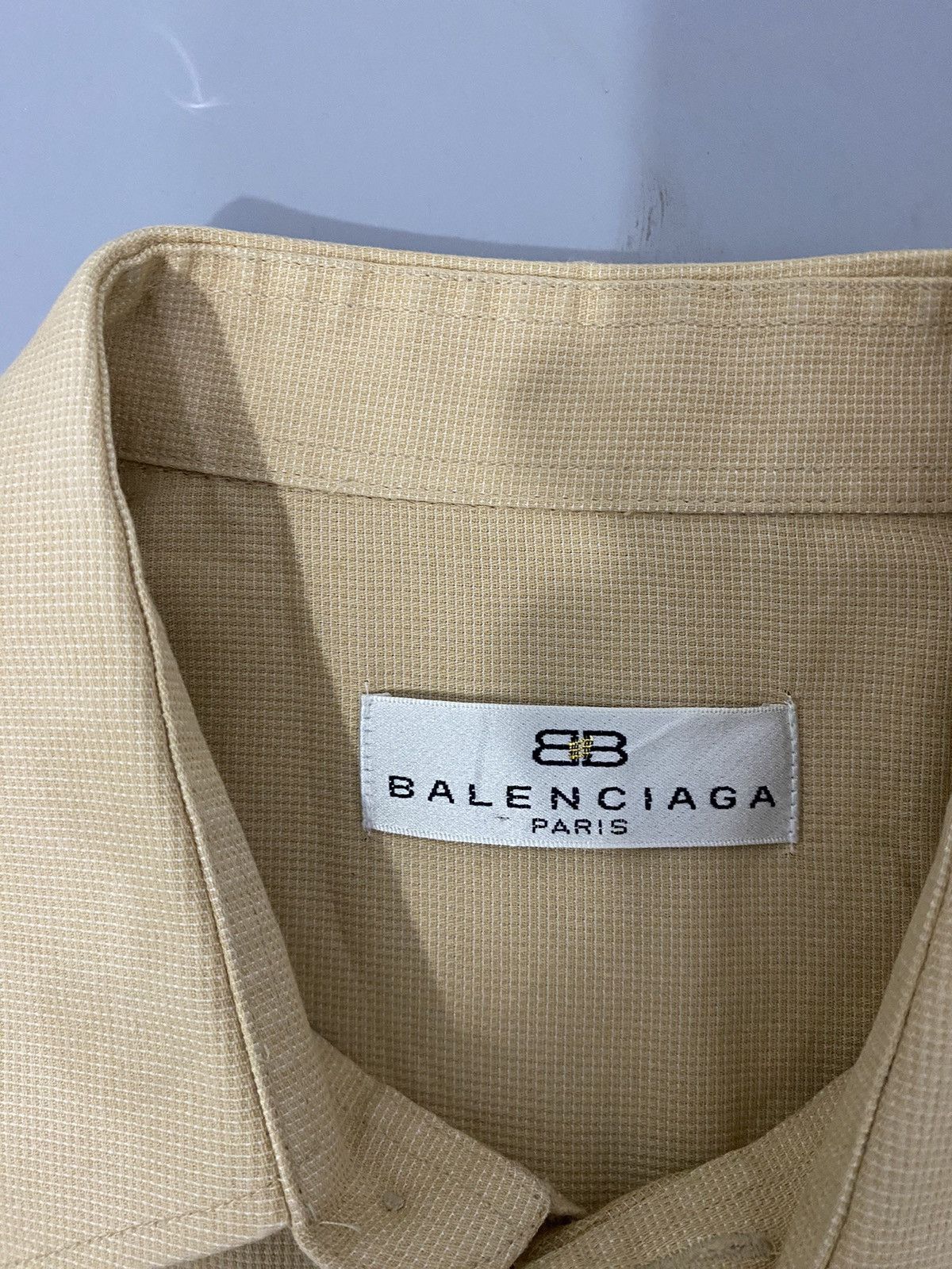 Balenciaga × Vintage 💥Cream💥Balenciaga Shirt Buttons Up Size US L / EU 52-54 / 3 - 9 Thumbnail