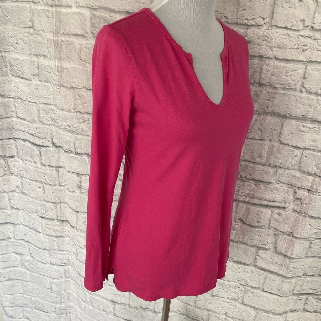 Gap Gap women S scoopneck w/vcut Longsleeve pink top Size S / US 4 / IT 40 - 4 Thumbnail