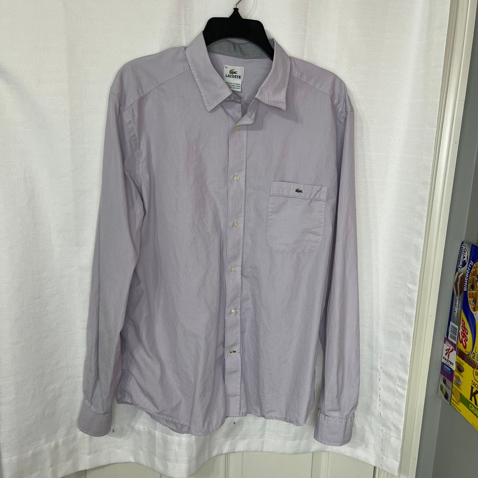 Lacoste Lacoste Alligator Logo Men's Oxford Button Down Shirt, 42 Size US XS / EU 42 / 0 - 2 Thumbnail