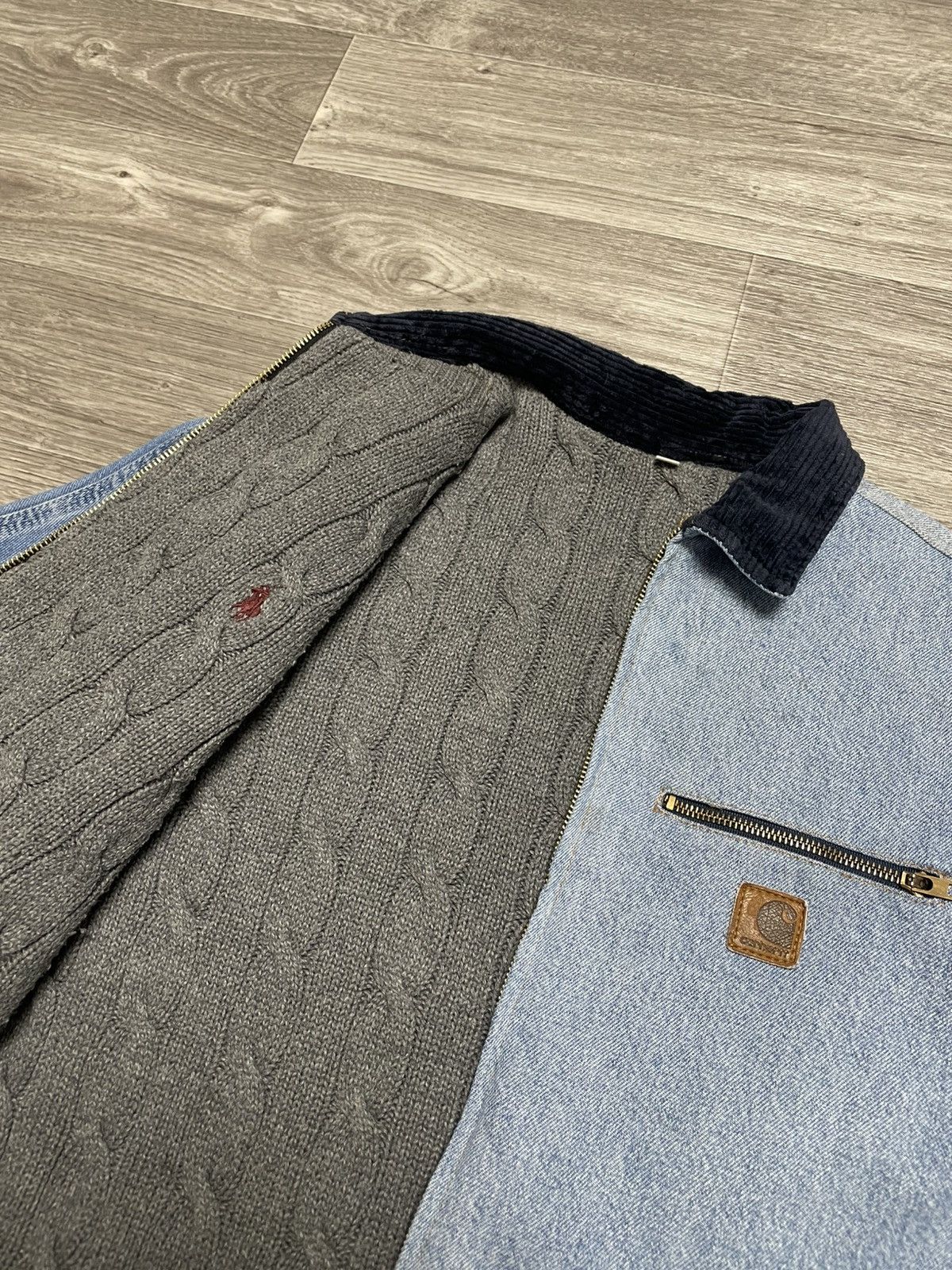Carhartt Bespoke Carhartt J97 Detroit Jacket w/ RL Cable Knit Lining Size US S / EU 44-46 / 1 - 5 Thumbnail