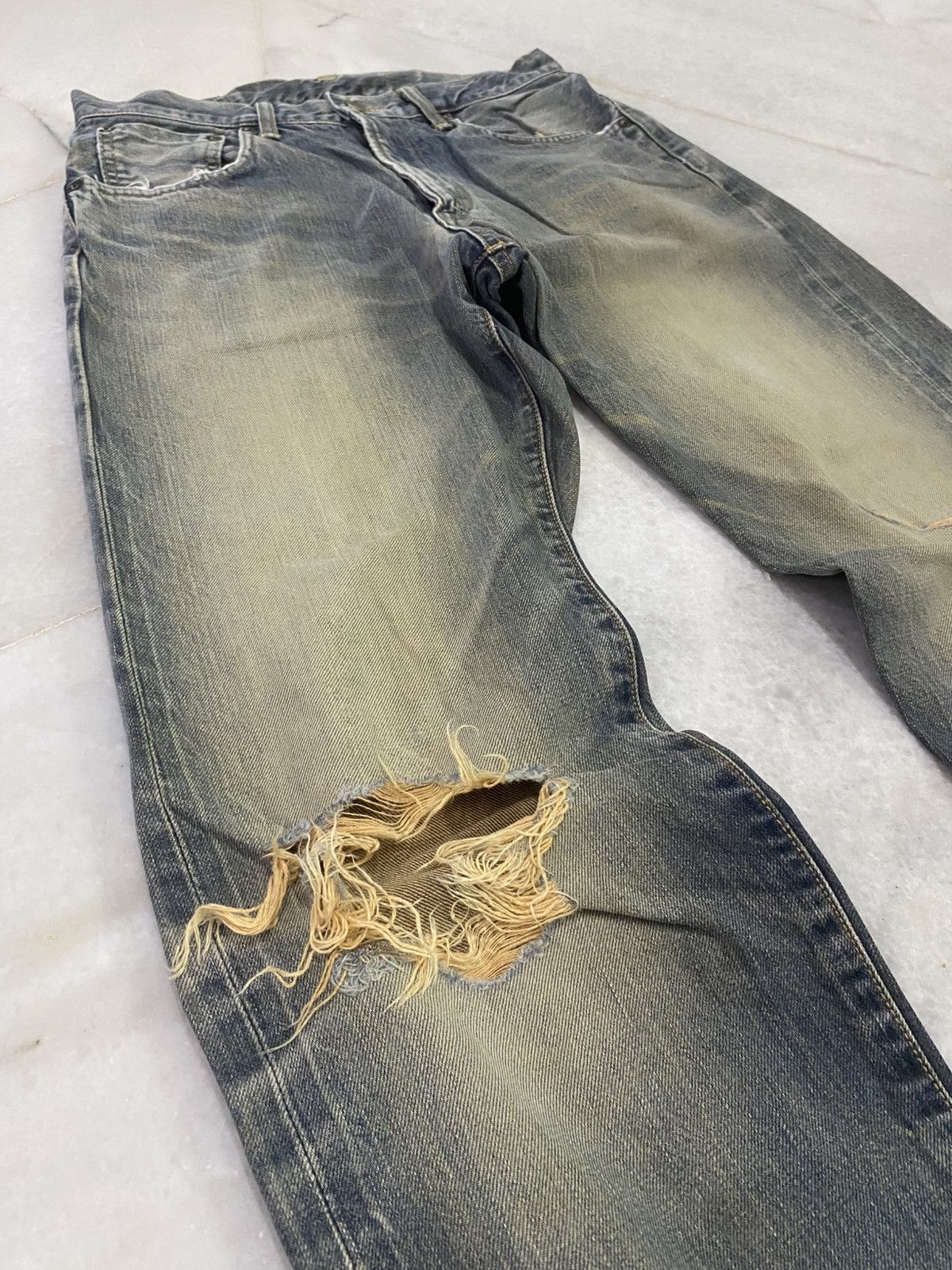 Edwin Size 29x32 Vintage Edwin 505x Distressed Denim Jeans Size US 29 - 2 Thumbnail