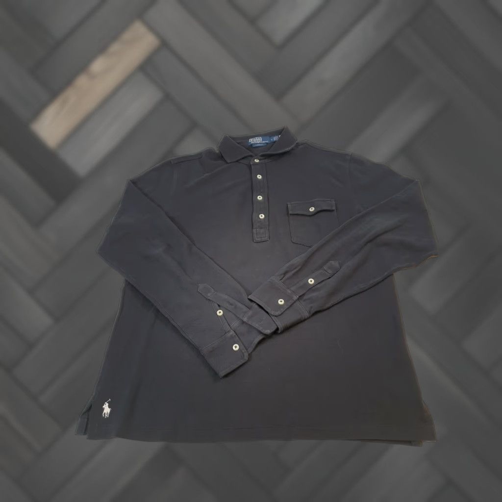 Polo Ralph Lauren Polo Ralph Lauren Polo Shirt Mens XL Navy Classic Fit Long Sleeve Pique Size US XL / EU 56 / 4 - 1 Thumbnail