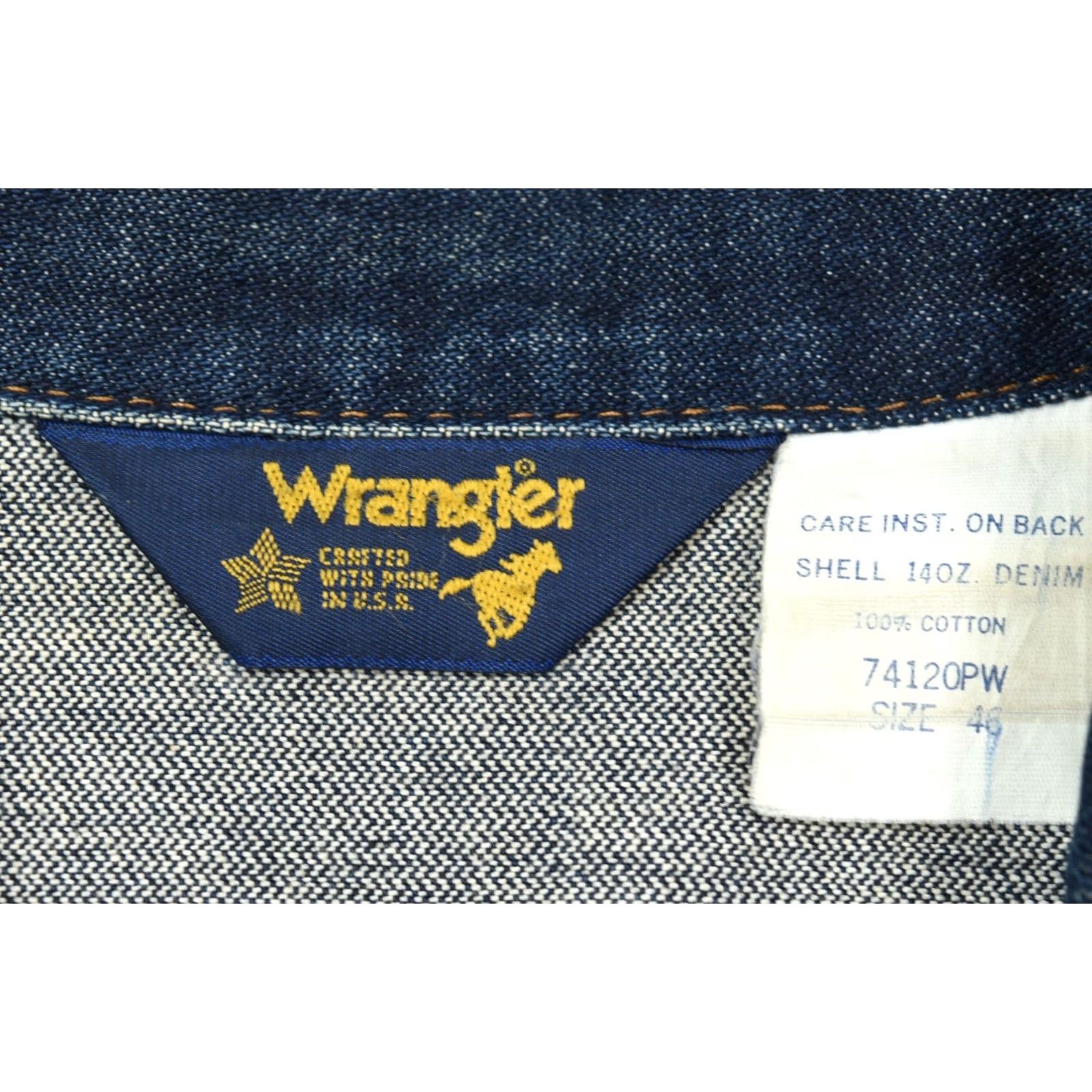 Wrangler Vintage Wrangler Jacket Mens 46 Blue Denim Trucker Button-Front 14oz USA Size US S / EU 44-46 / 1 - 6 Thumbnail