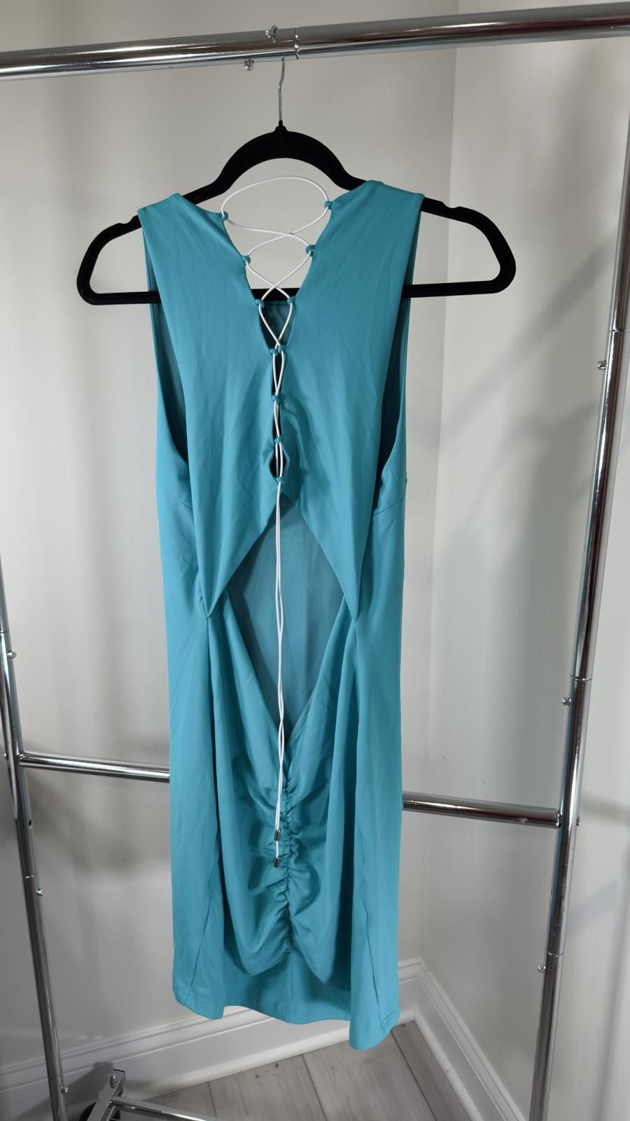 United Colors Of Benetton Bebe Aqua Blue Sleeveless Dress - Stylish and Chic Size L / US 10 / IT 46 - 2 Thumbnail