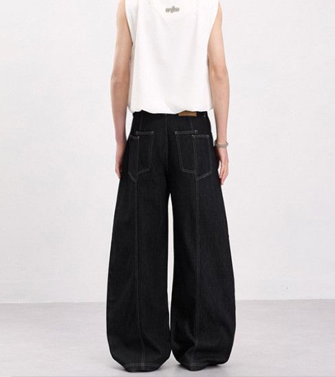 Japanese Brand American High-Street Style Black Paneled Scythe-Cut Jeans Size US 32 / EU 48 - 5 Thumbnail