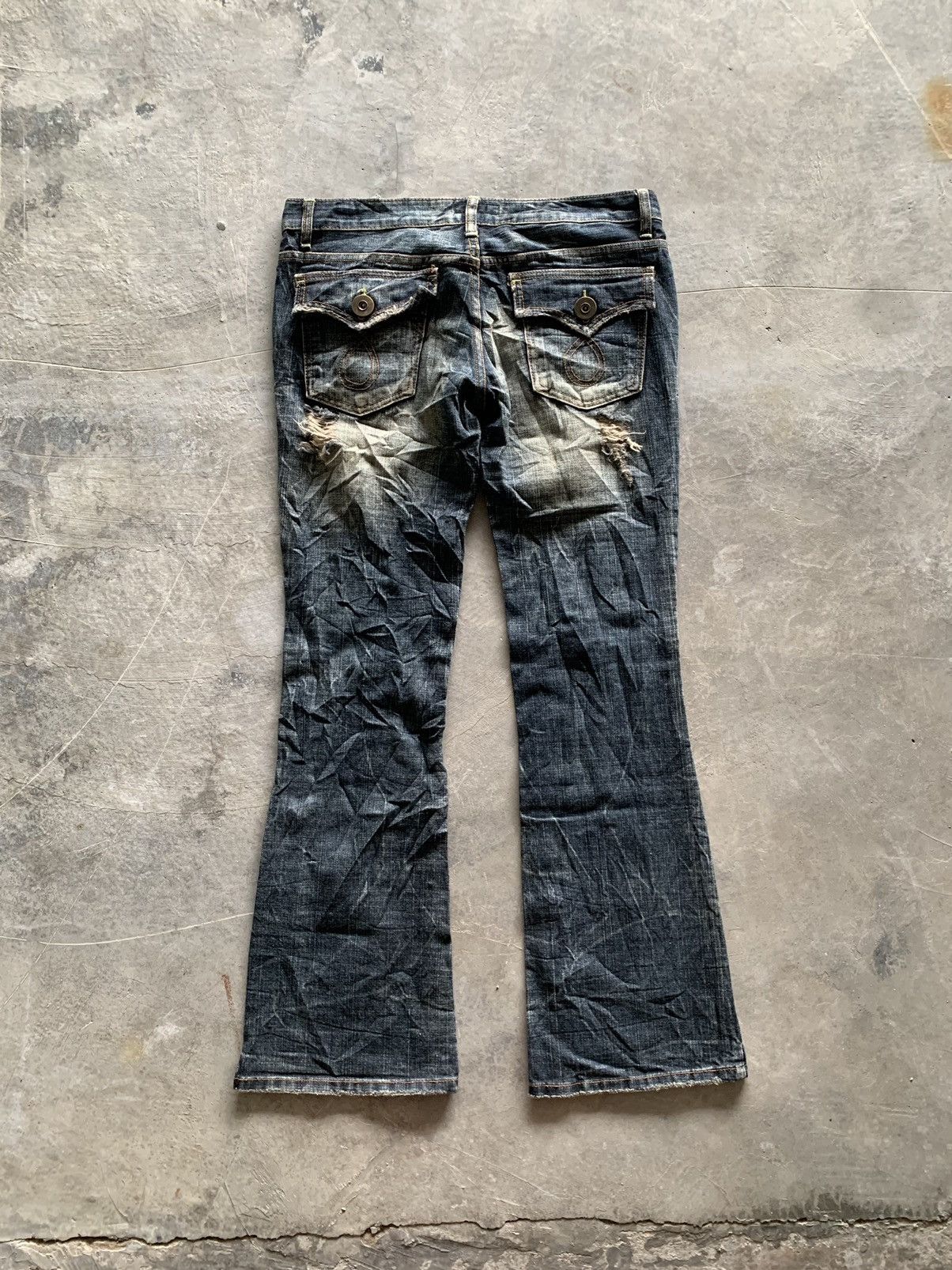 If Six Was Nine × Japanese Brand flare distressed punk grunge style inspired japanese denim Size 32" / US 10 / IT 46 - 2 Thumbnail