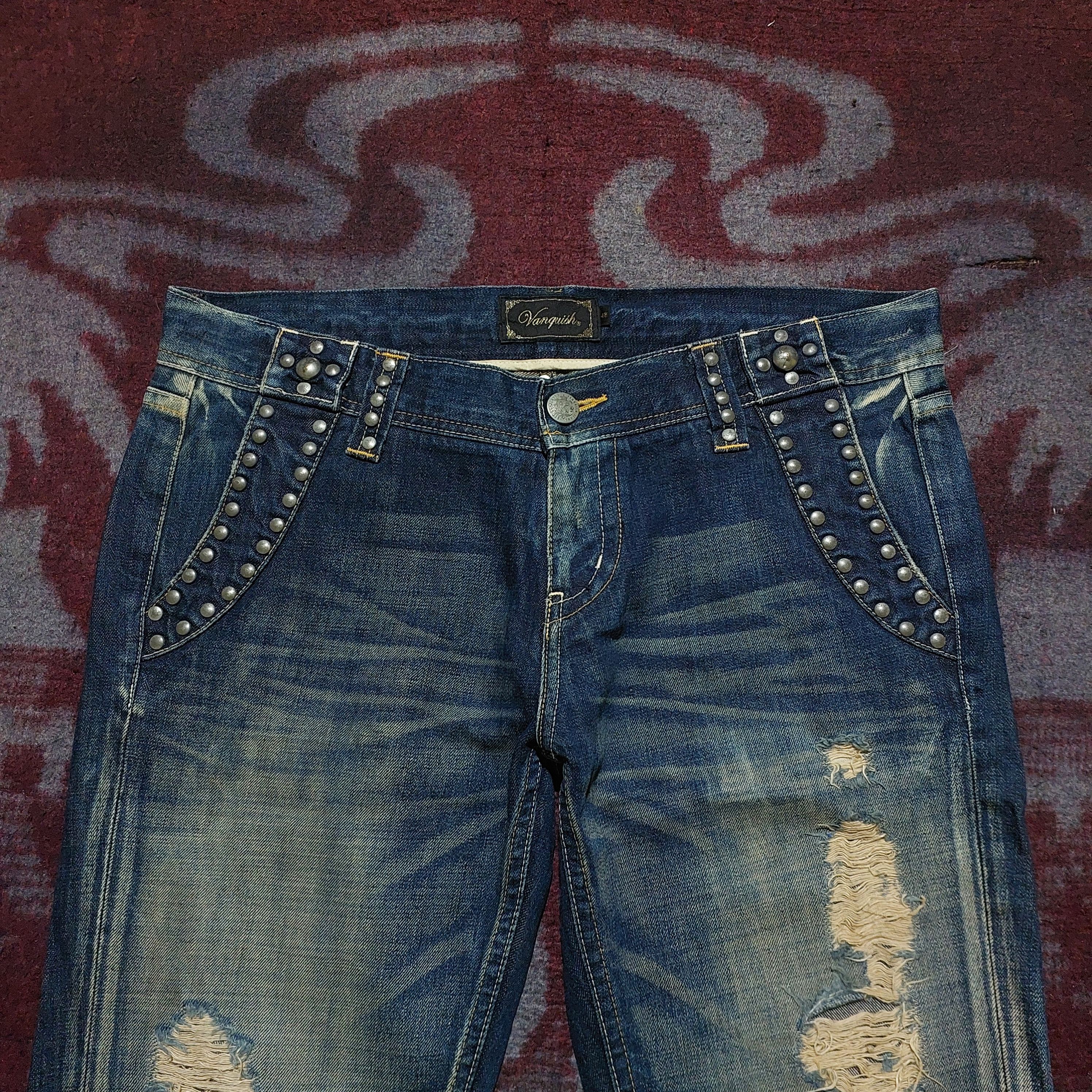 GOA Vanquish studded ripped flared blue denim Size US 36 / EU 52 - 3 Thumbnail