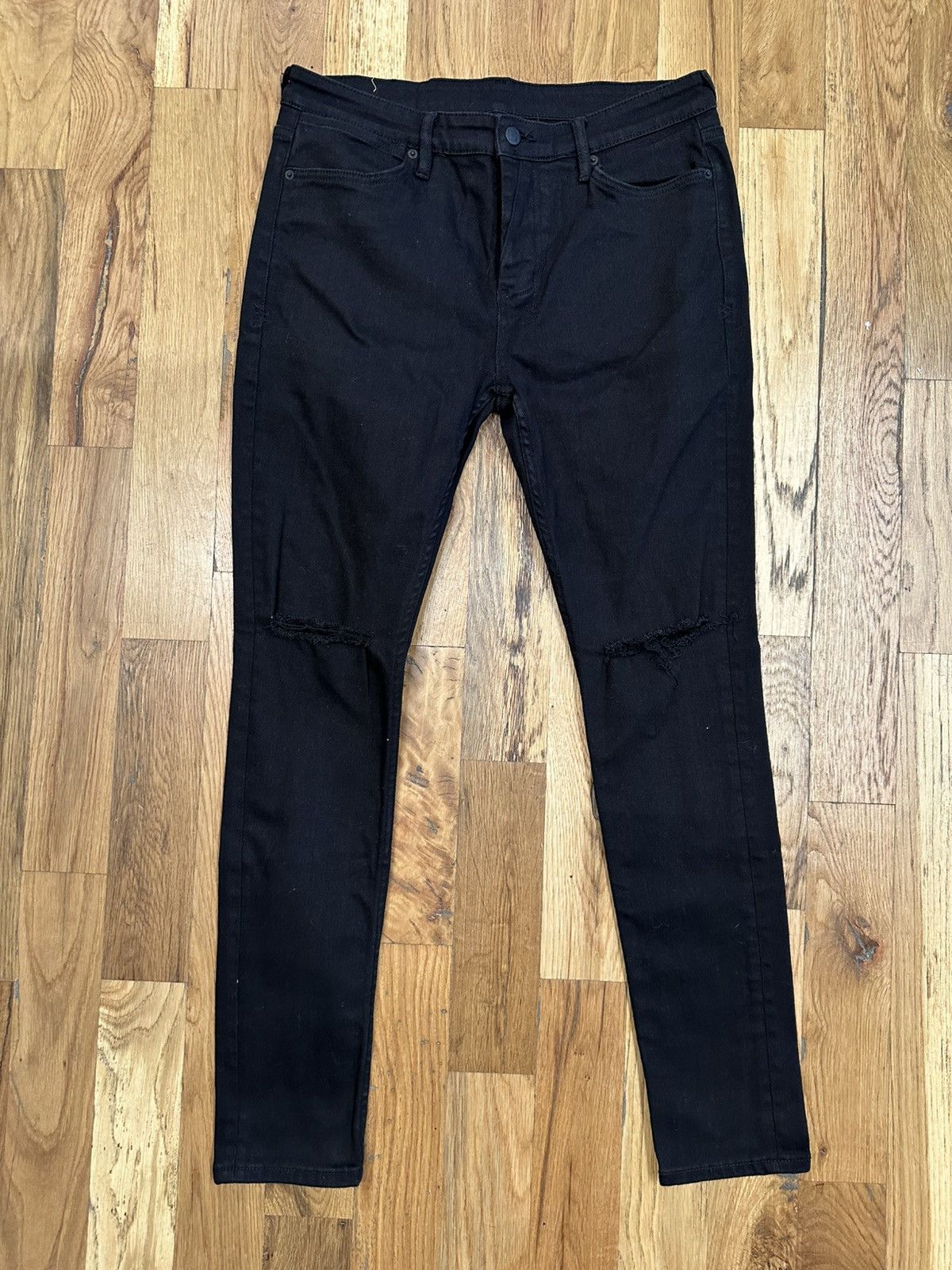 Ksubi Ksubi Knee Rip Plain Black Denim Jeans Size 36 Size US 36 / EU 52 - 1 Thumbnail