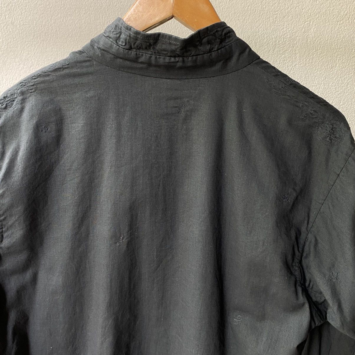 Issey Miyake Haath Dark Teal Embroidered Mandarin Shirt Size XS / US 0-2 / IT 36-38 - 15 Thumbnail